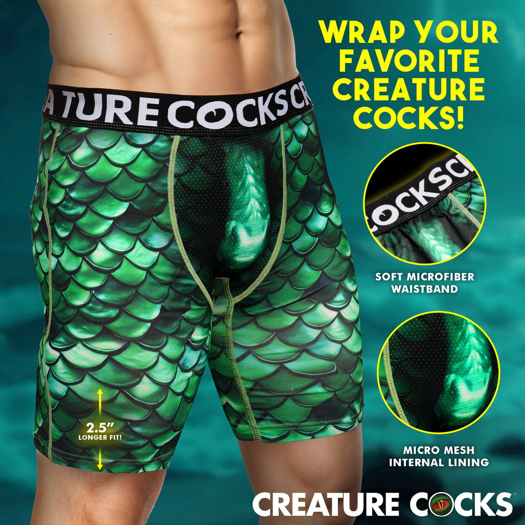 Creature Cocks Creature Wear Cockness Monster Lake Creature Boxer Shorts - Small Green / Large