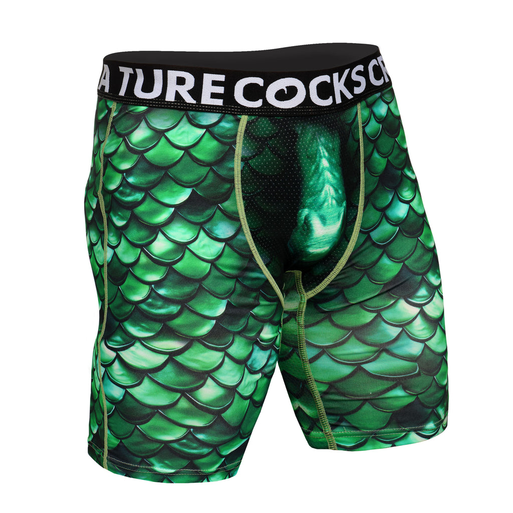 Creature Cocks Creature Wear Cockness Monster Lake Creature Boxer Shorts - Small Green / X-Large