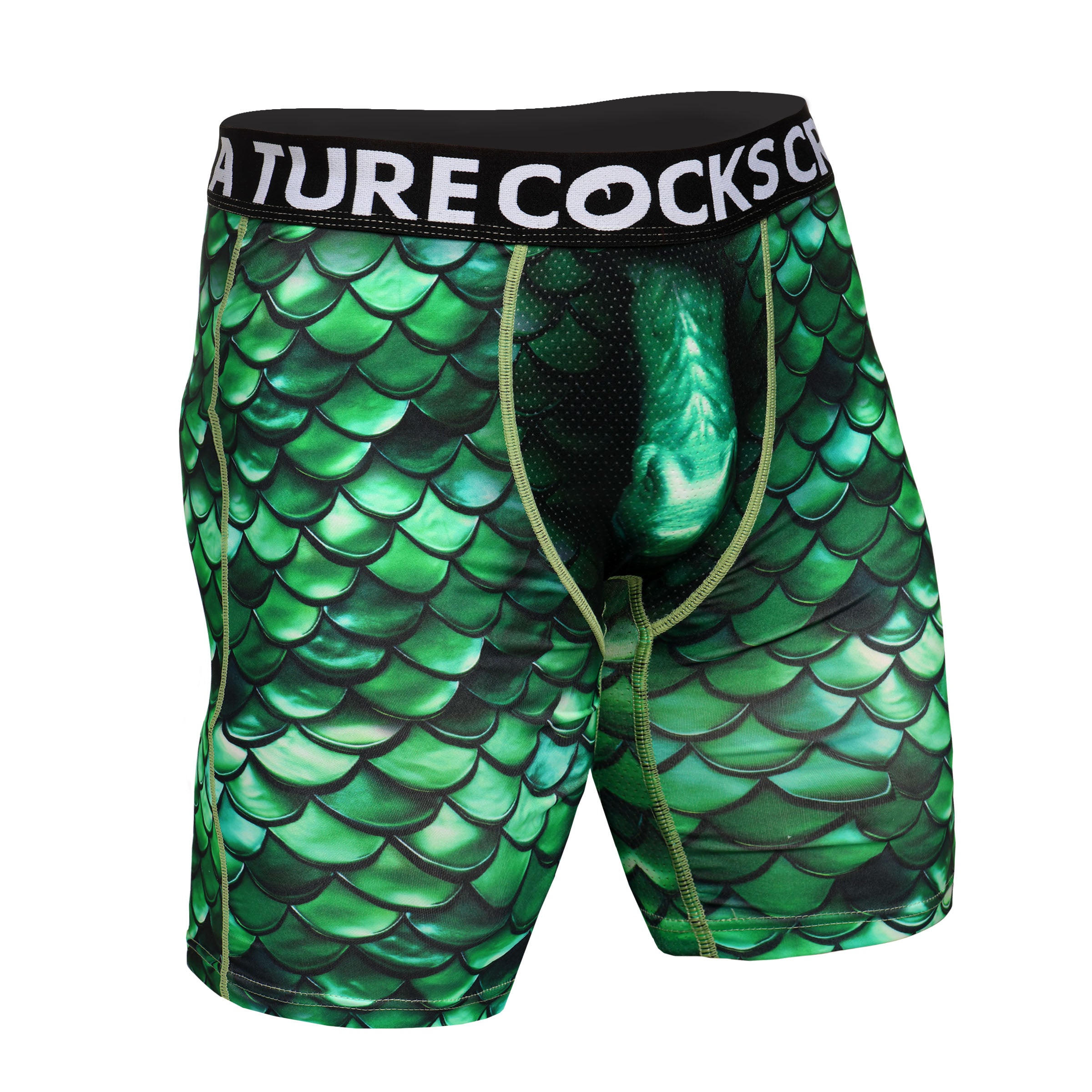 Creature Cocks Creature Wear Cockness Monster Lake Creature Boxer Shorts - Small Green / X-Large