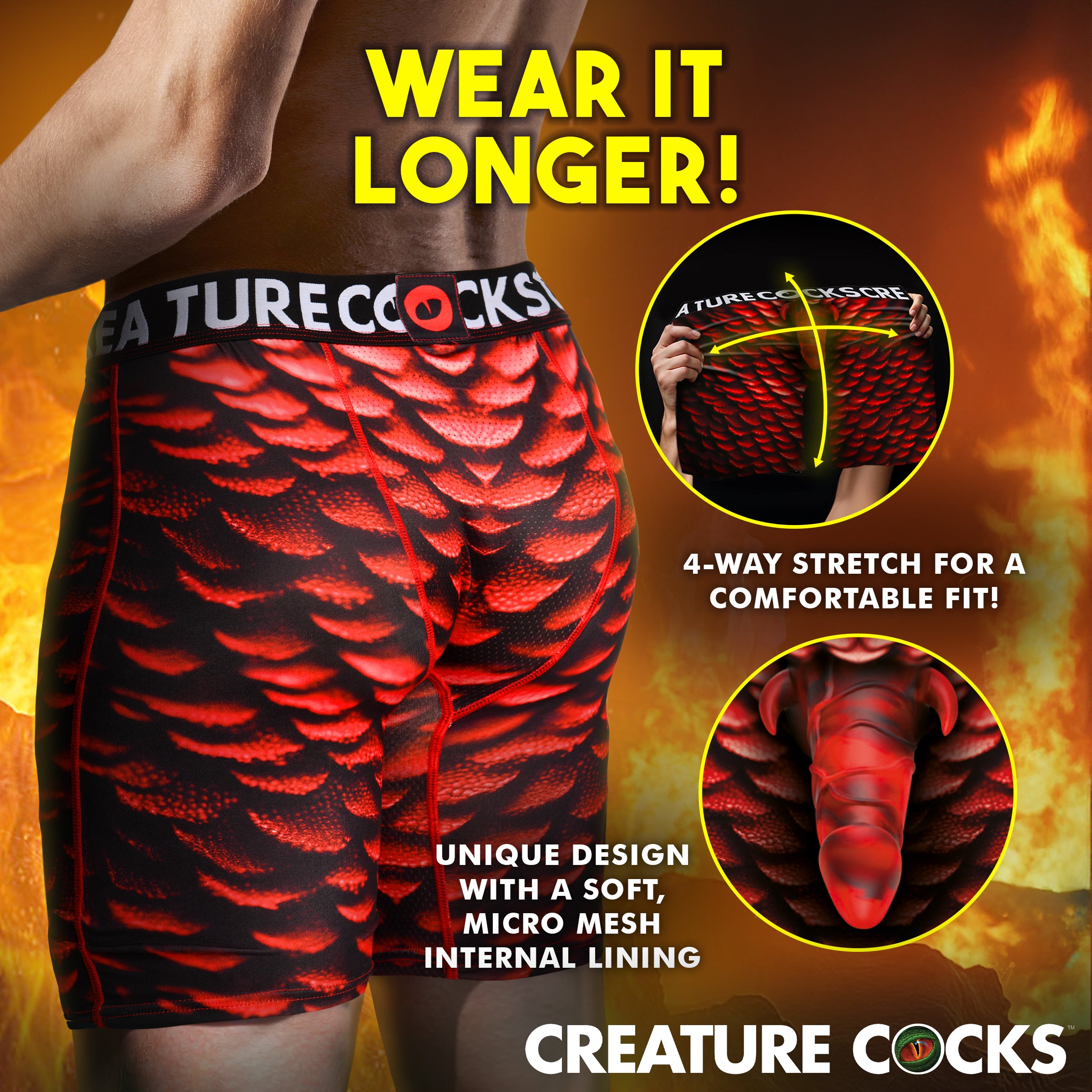 Creature Cocks Creature Wear Horny Devil Demon Boxer Shorts - Small Red / Large