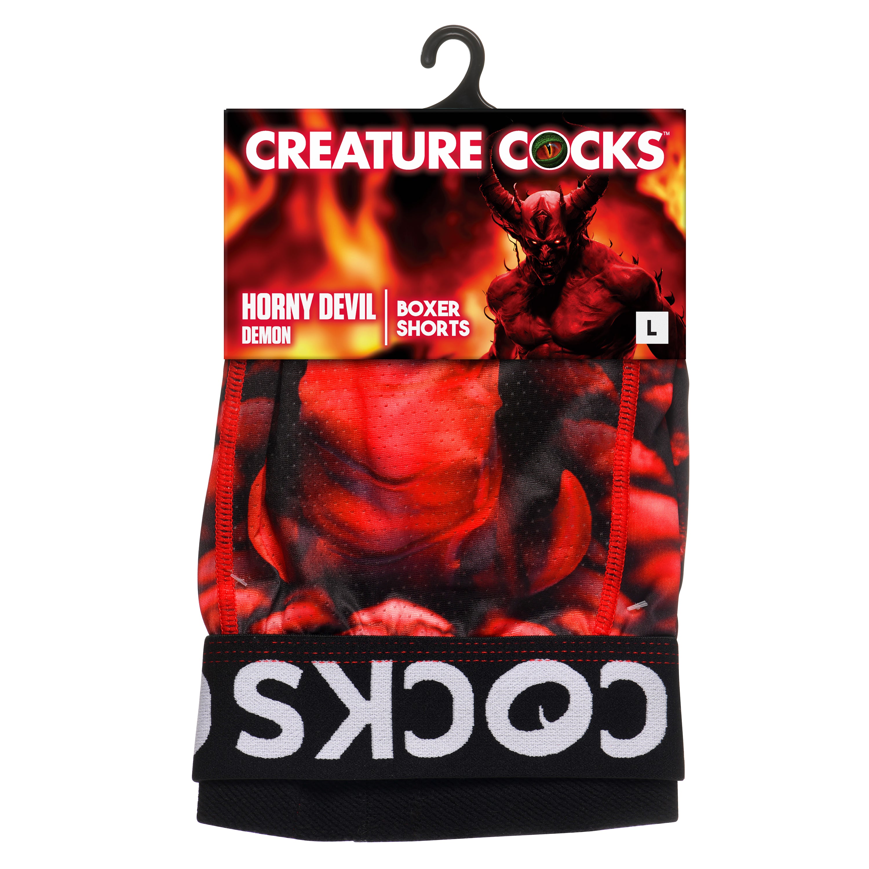 Creature Cocks Creature Wear Horny Devil Demon Boxer Shorts - Small Red / Large