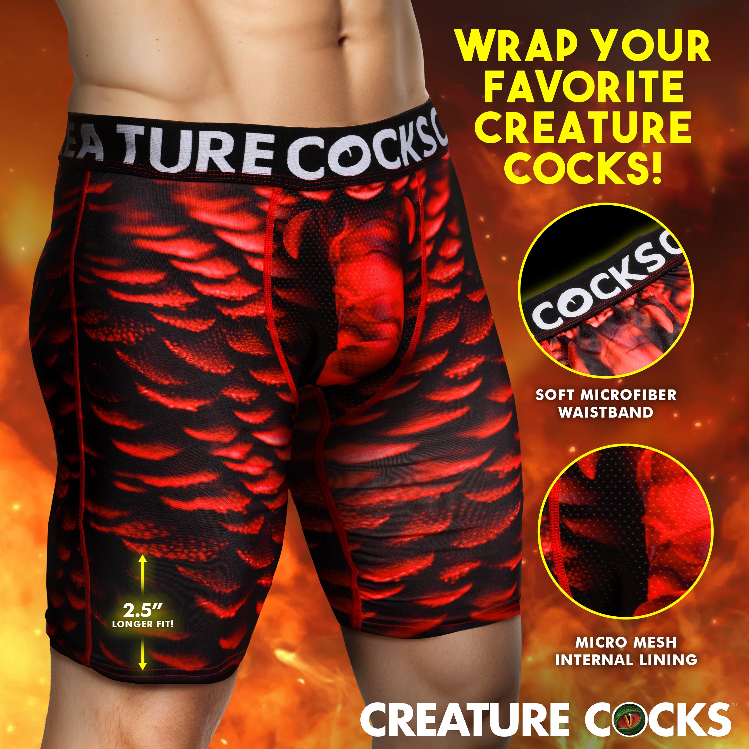 Creature Cocks Creature Wear Horny Devil Demon Boxer Shorts - Small Red / Small