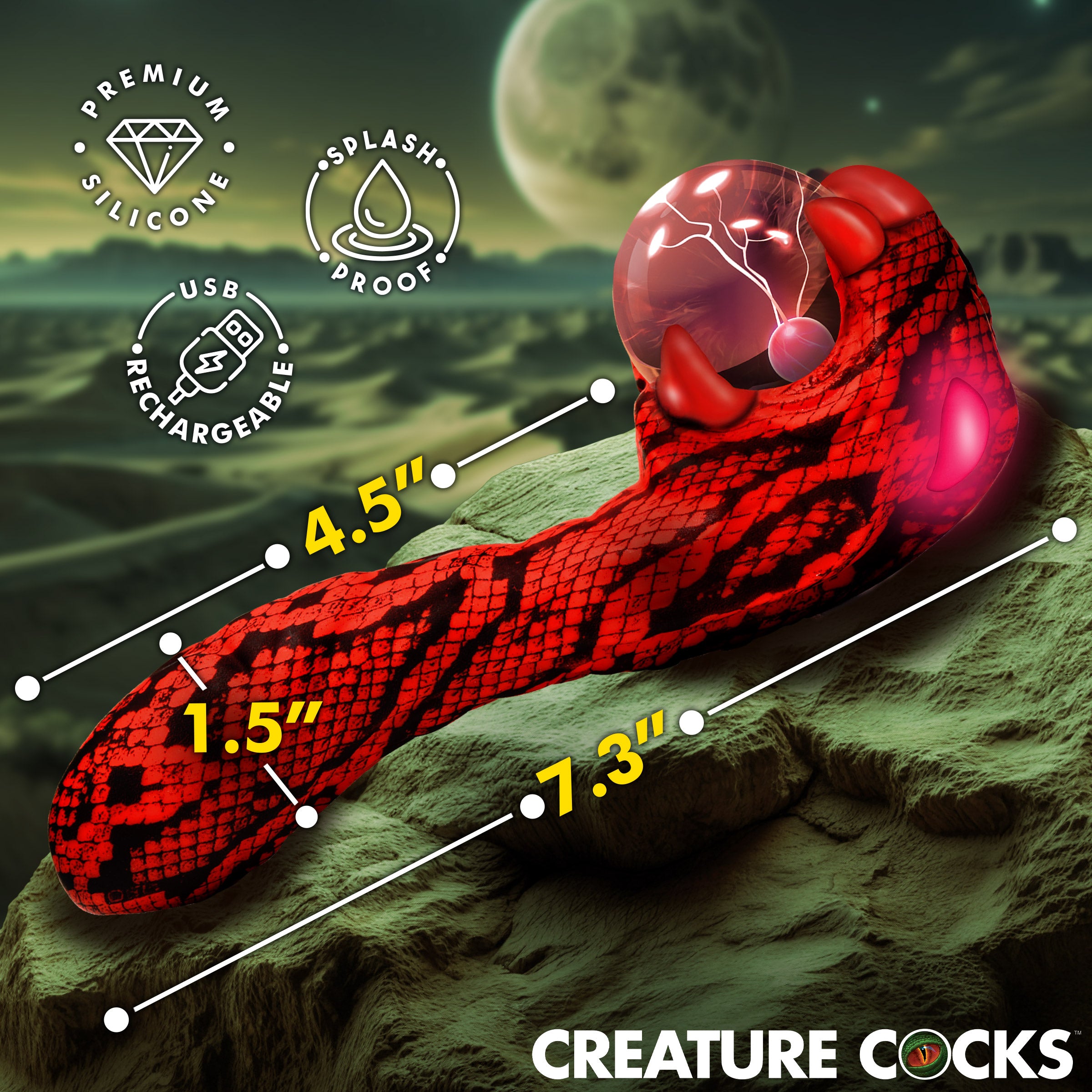 Creature Cocks Cobra Silicone Plasma Vibrator Red