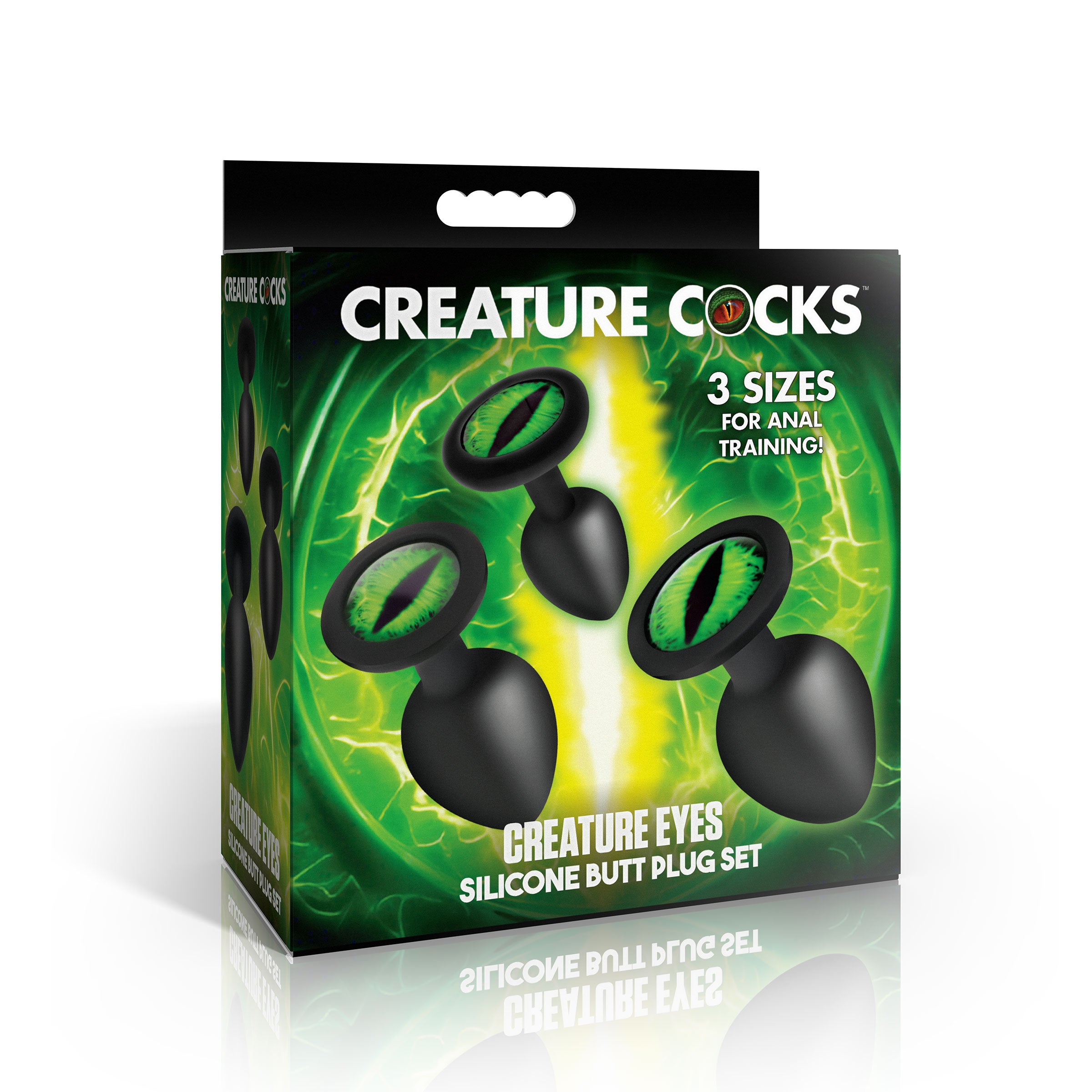 Creature Cocks Creature Eyes Green Eye Silicone Butt Plug Set Green