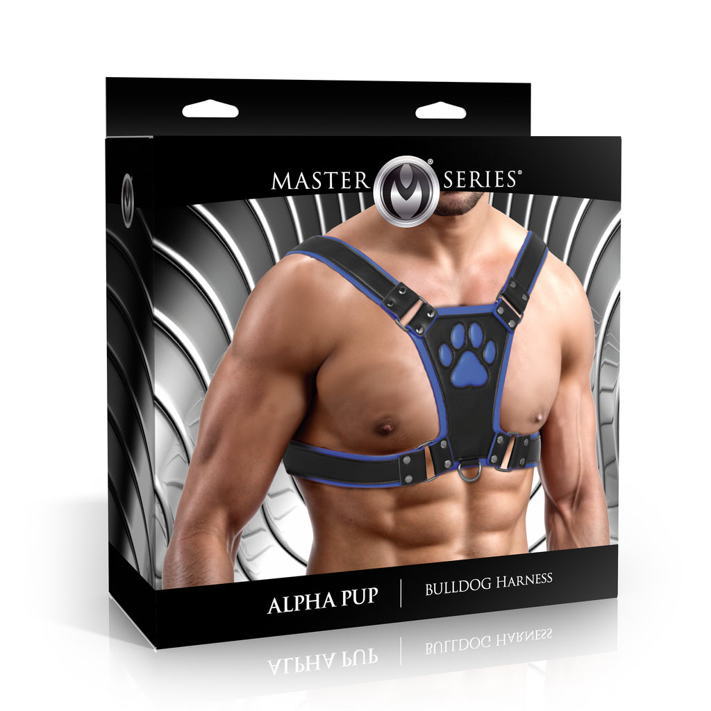 Master Series Alpha Pup Bulldog Harness - Black Blue