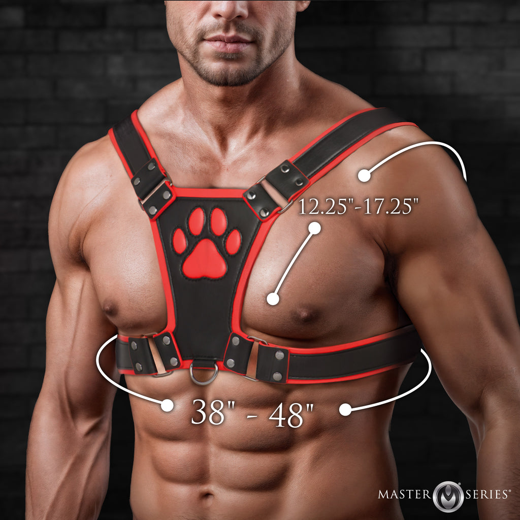 Master Series Alpha Pup Bulldog Harness - Black Red