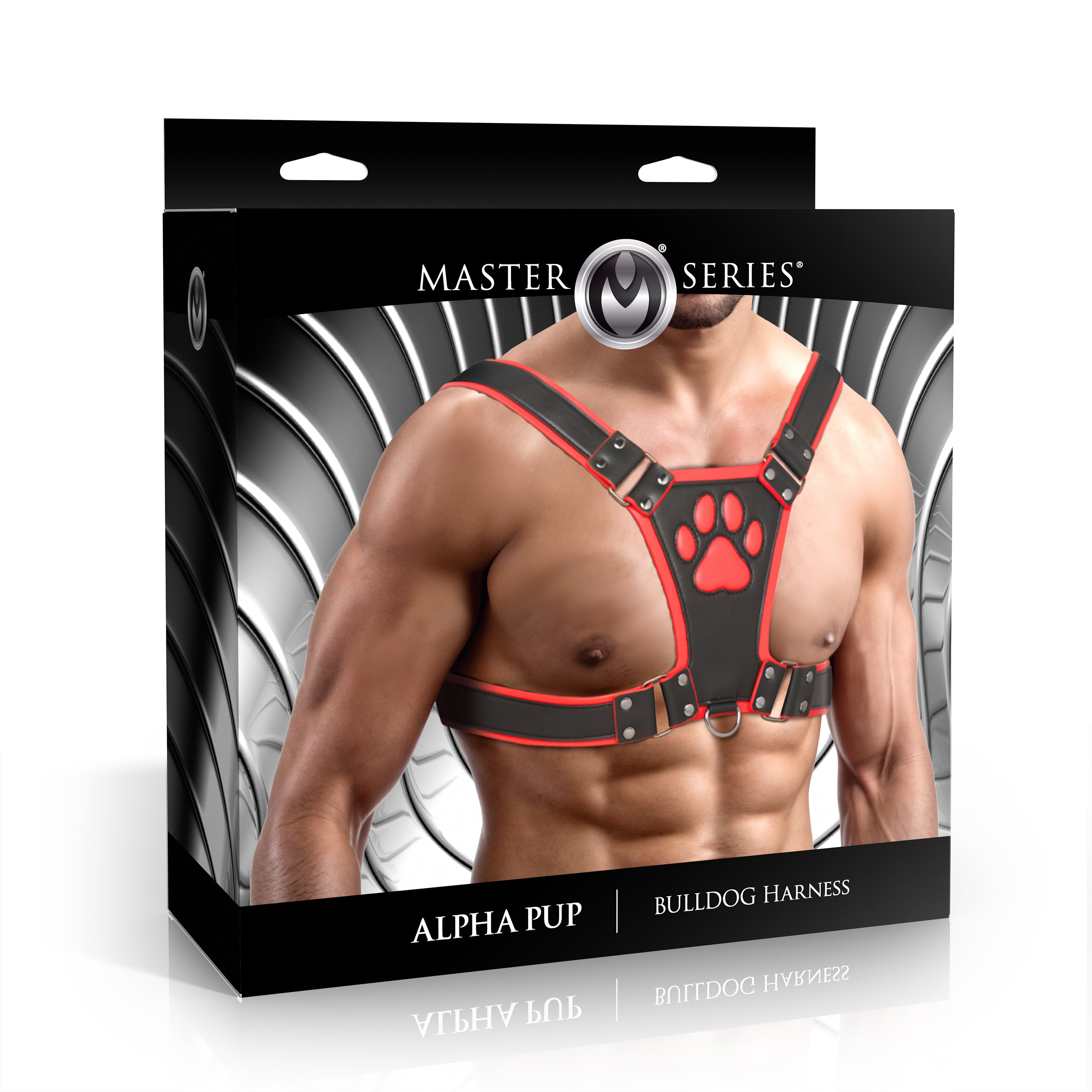 Master Series Alpha Pup Bulldog Harness - Black Red