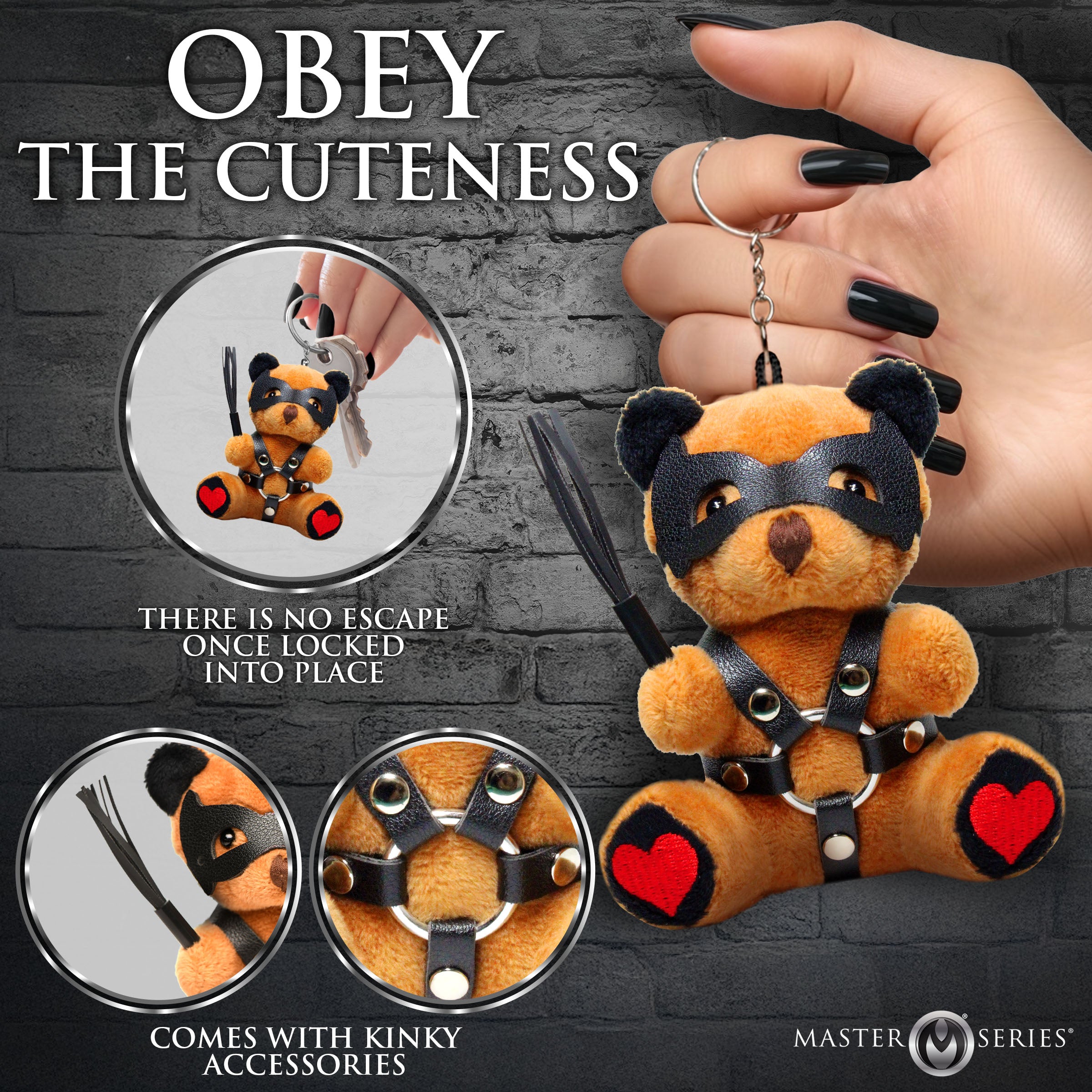 Master Series Dom Bear Keychain Brown