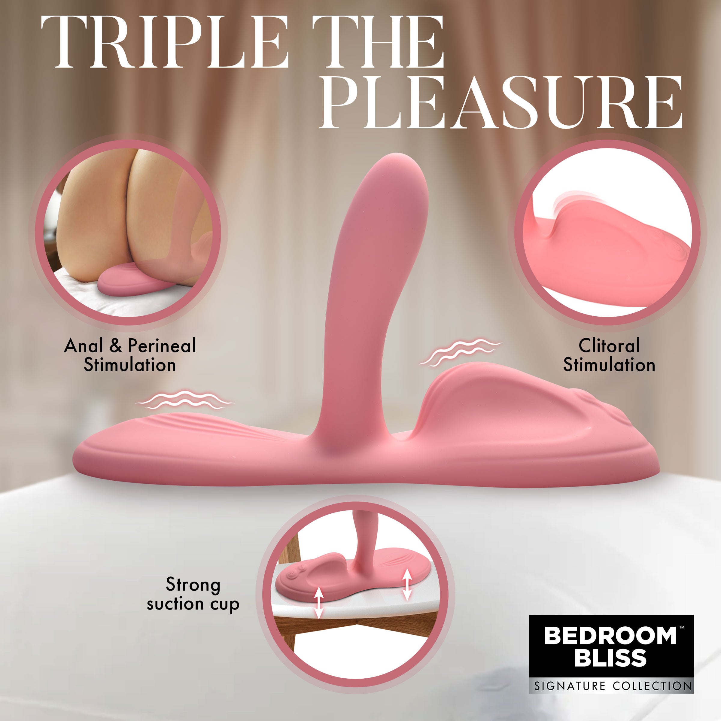 Bedroom Bliss Signature Collection Lover's Grinder Vibrating Silicone Grinder Pink