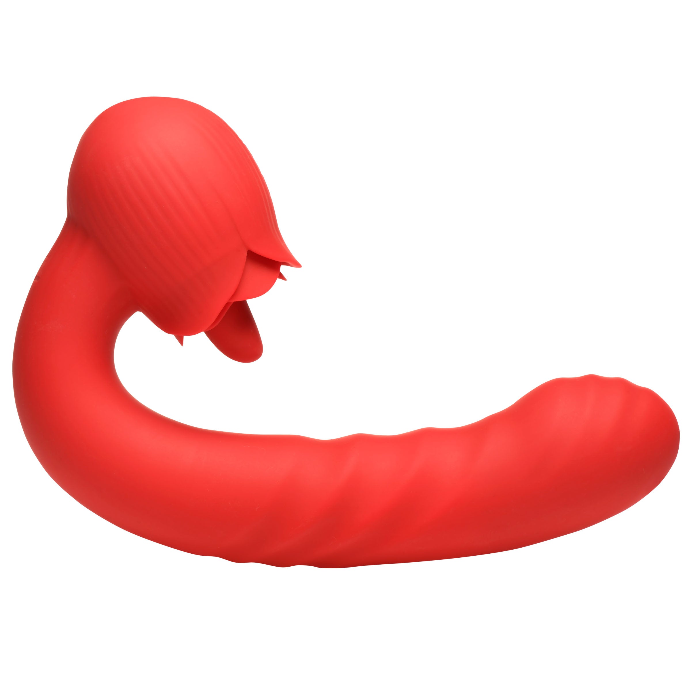 Bloomgasm Boom Bloom Thrusting & Licking Rose Vibrator Red