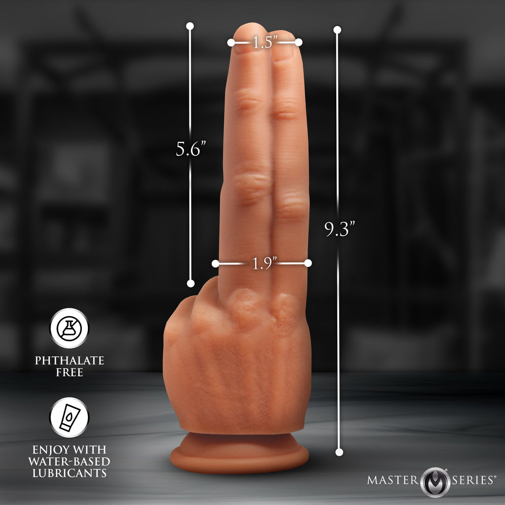 Master Series The Pleaser Double Finger Silicone Dildo Flesh