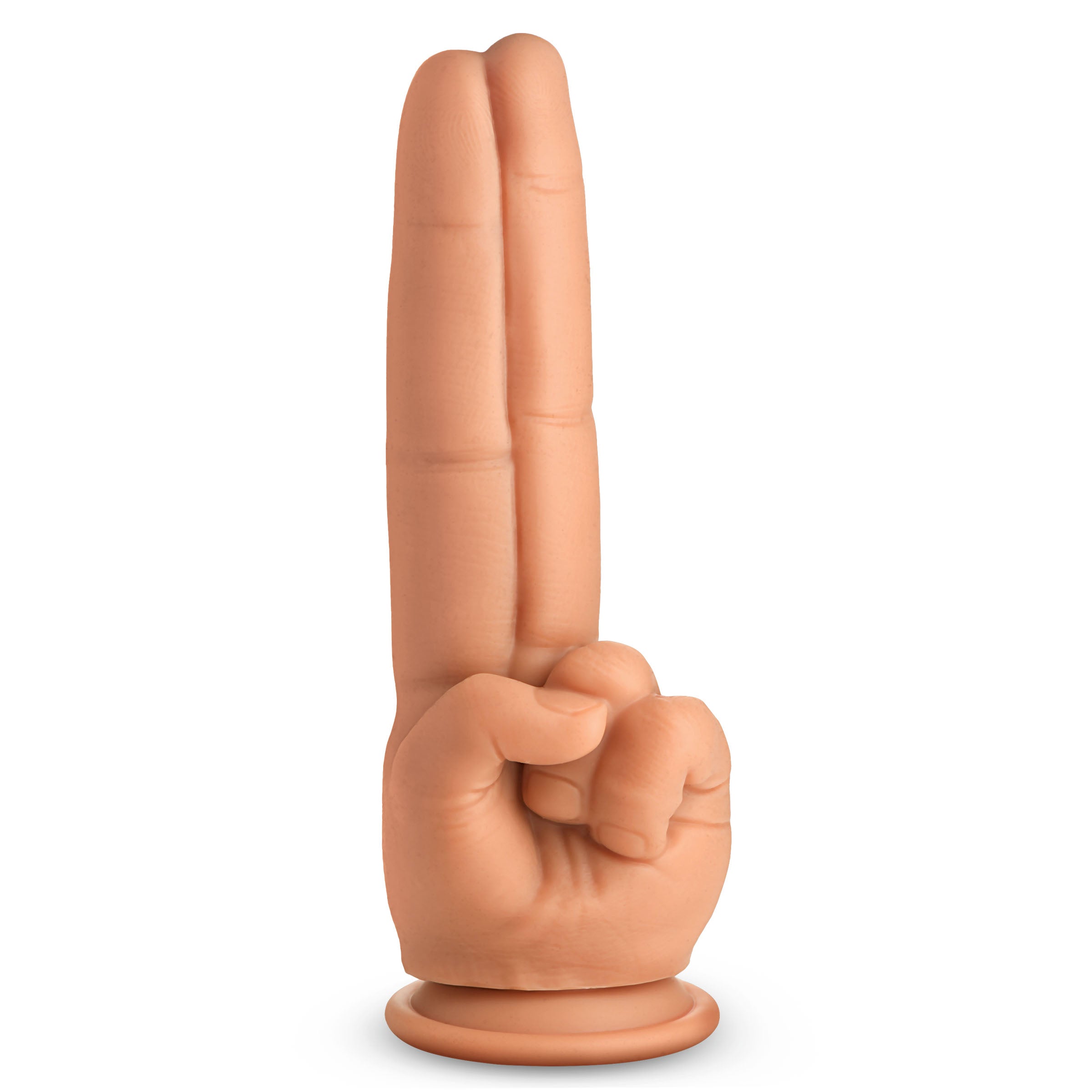 Master Series The Pleaser Double Finger Silicone Dildo Flesh