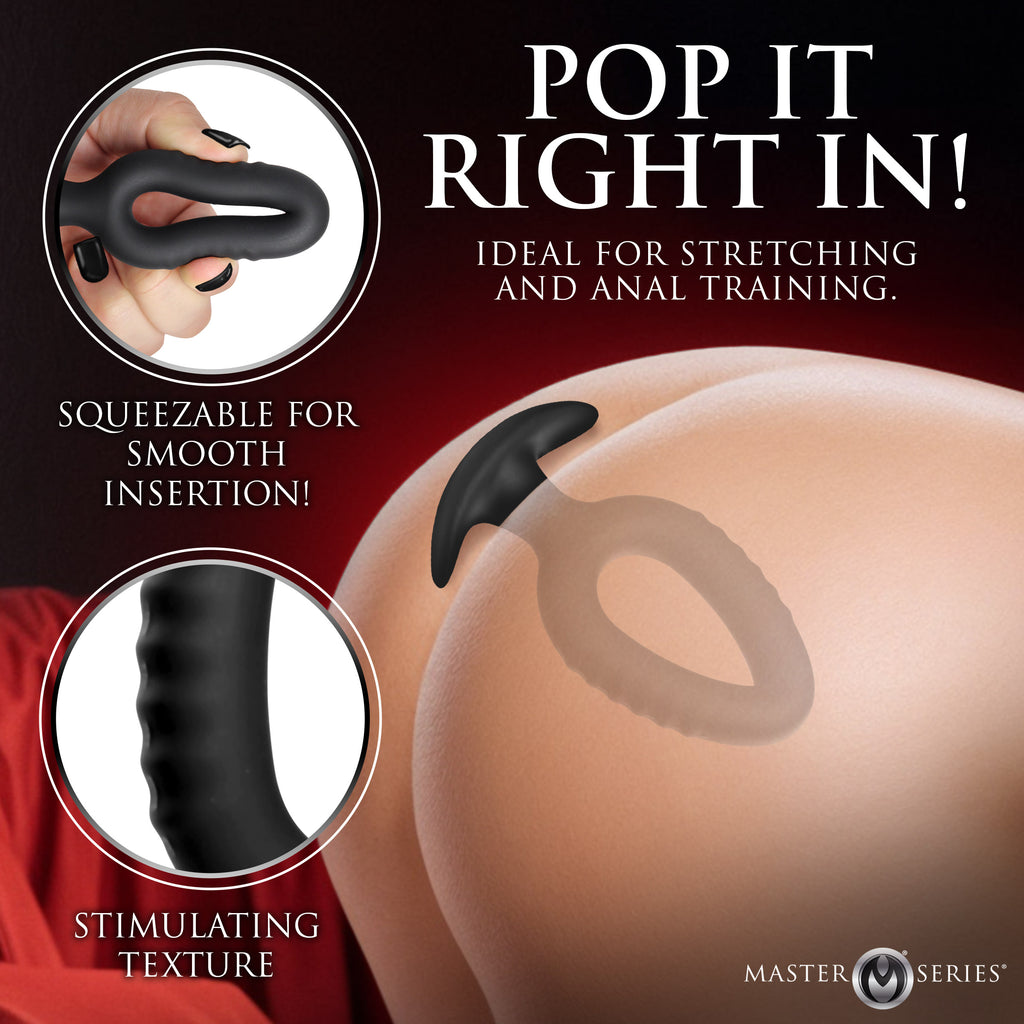 Master Series Pop Plugs 3 Piece Hollow Silicone Anal Trainer Set Black