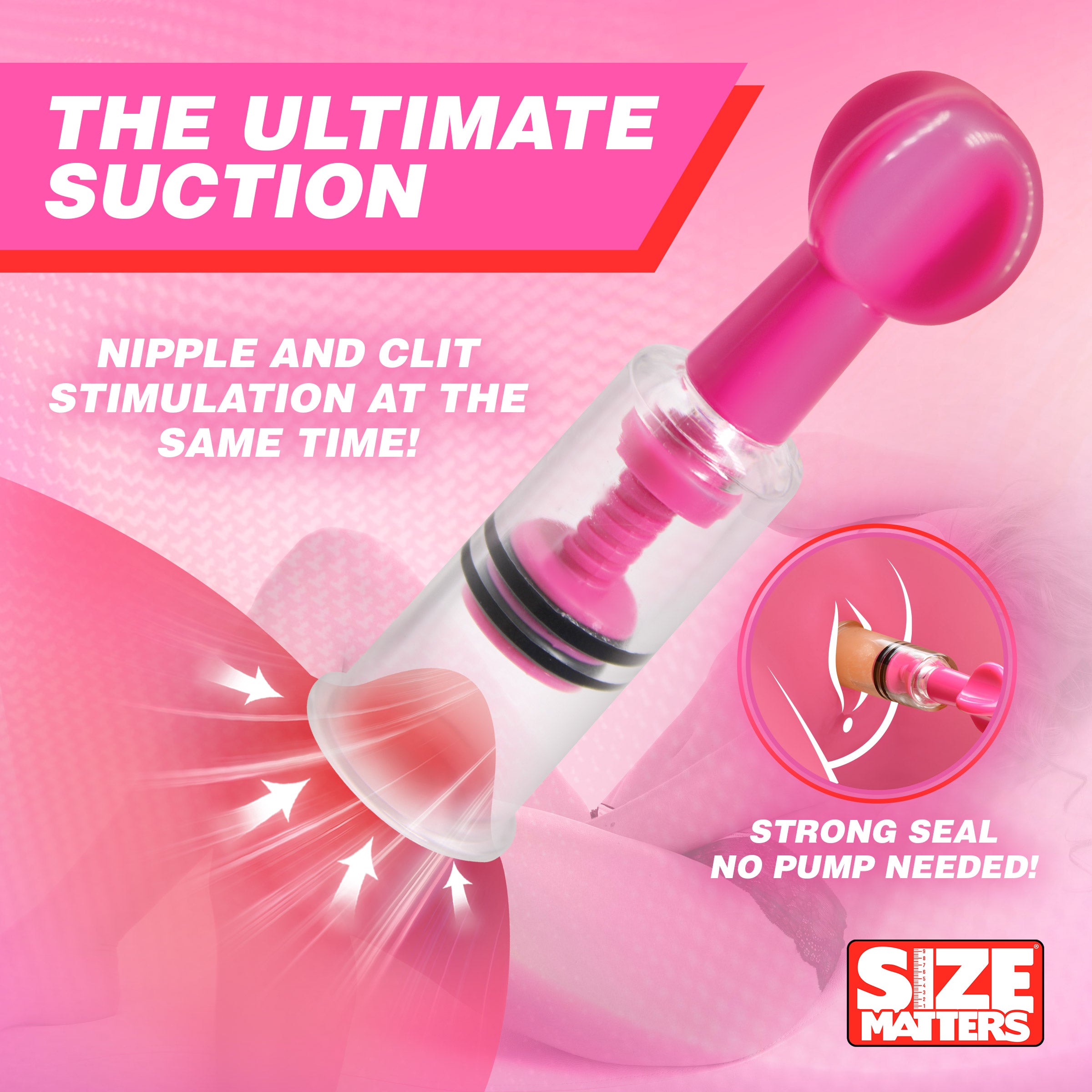 Size Matters MAXtwist Clit & Nipple Triple Sucker Set - Pink Pink