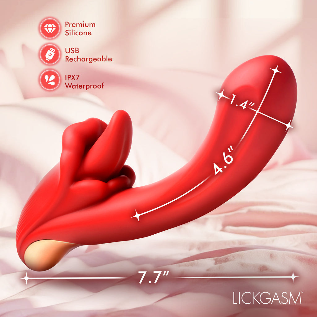 Lickgasm Lusty Licker Licking Silicone Vibrator Red
