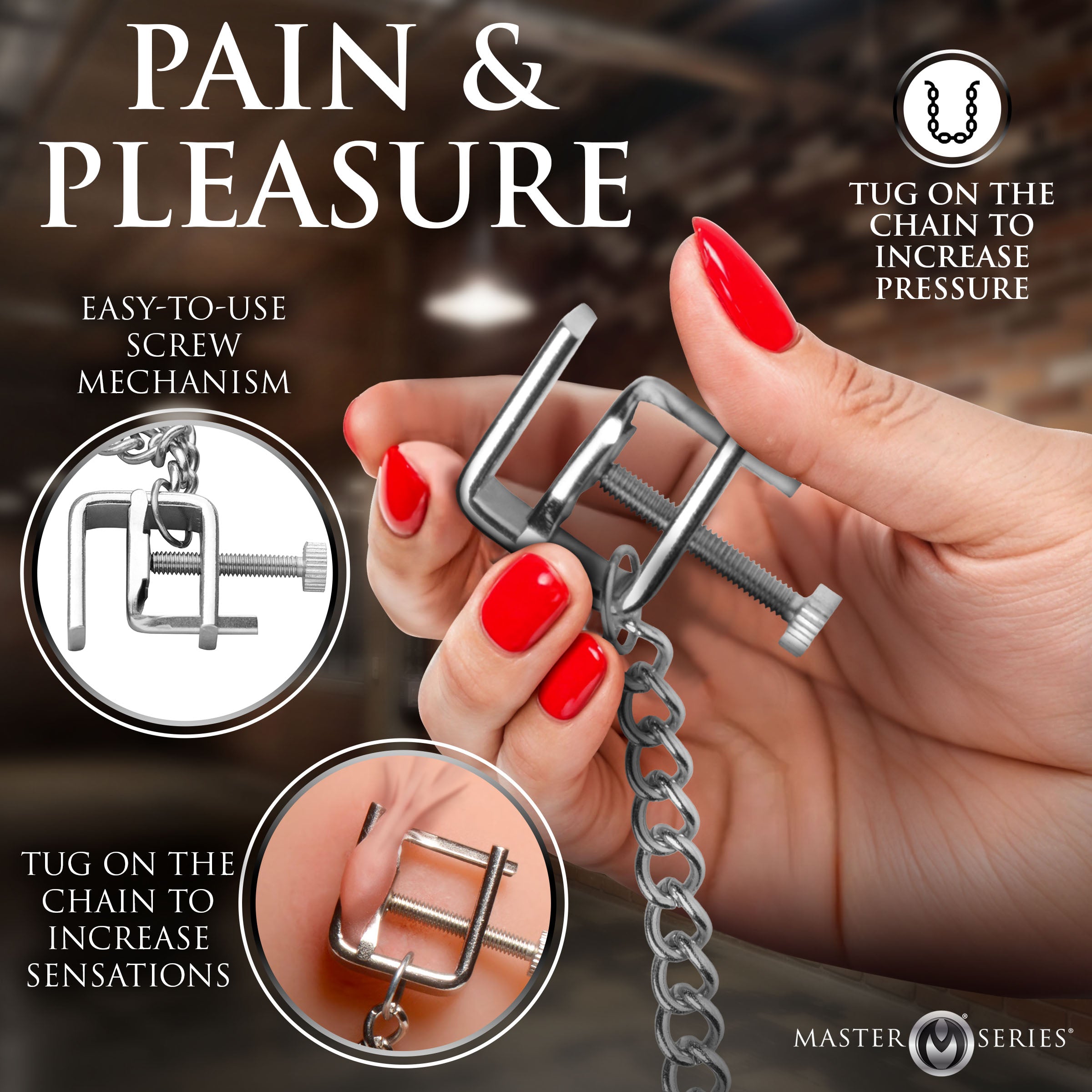 Master Series Pressure Vice Metal Nipple Clamps Grey