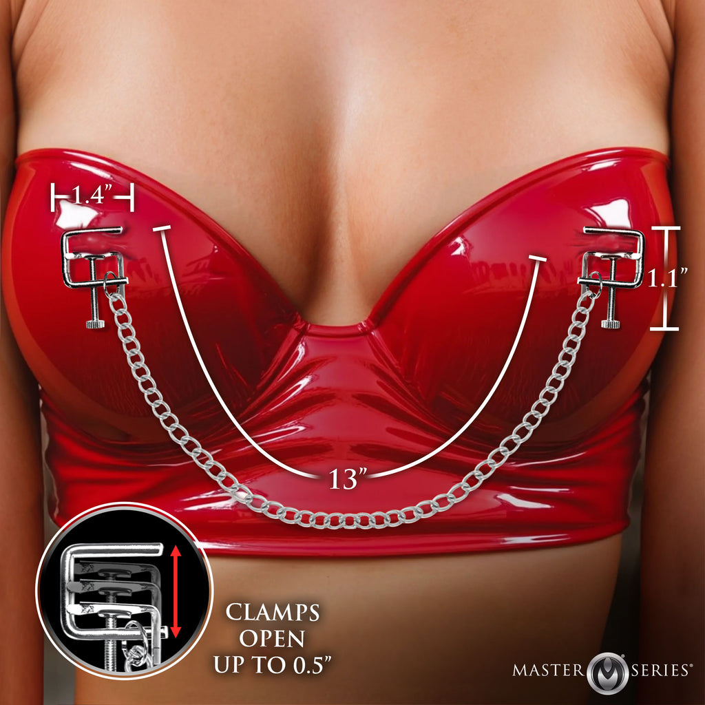 Master Series Pressure Vice Metal Nipple Clamps Grey