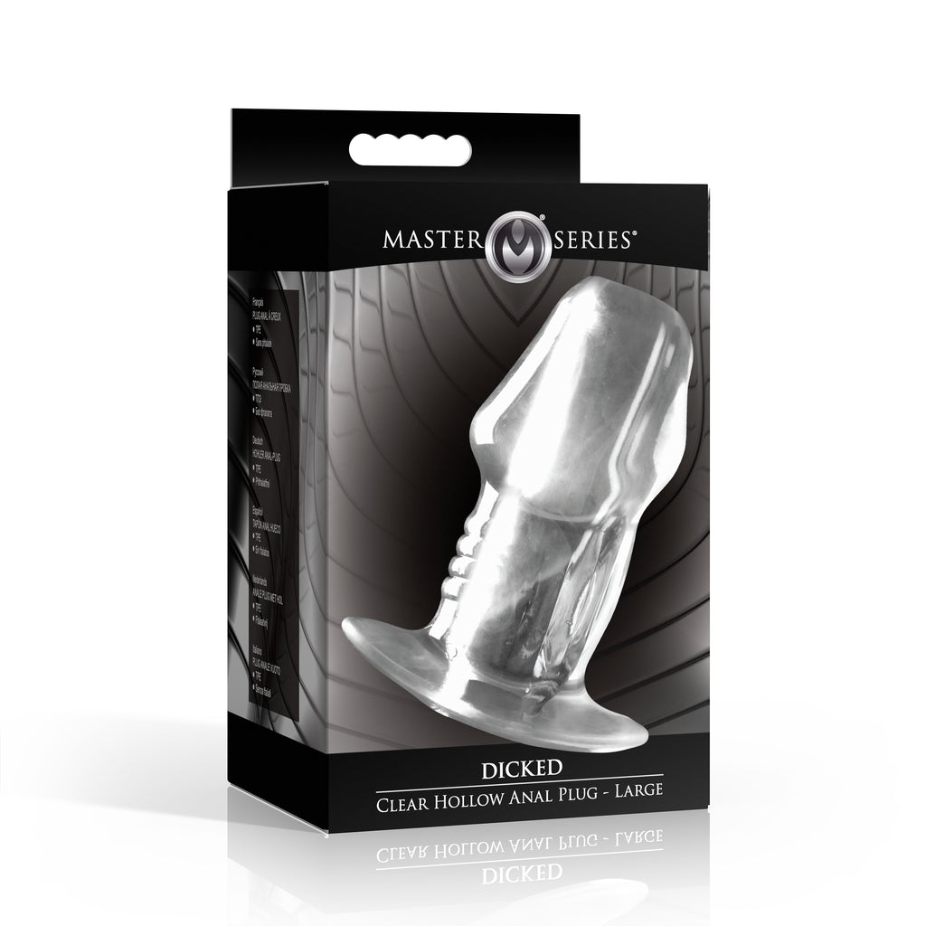 Master Series Dicked Clear Hollow Anal Plug - Small Clear / Large