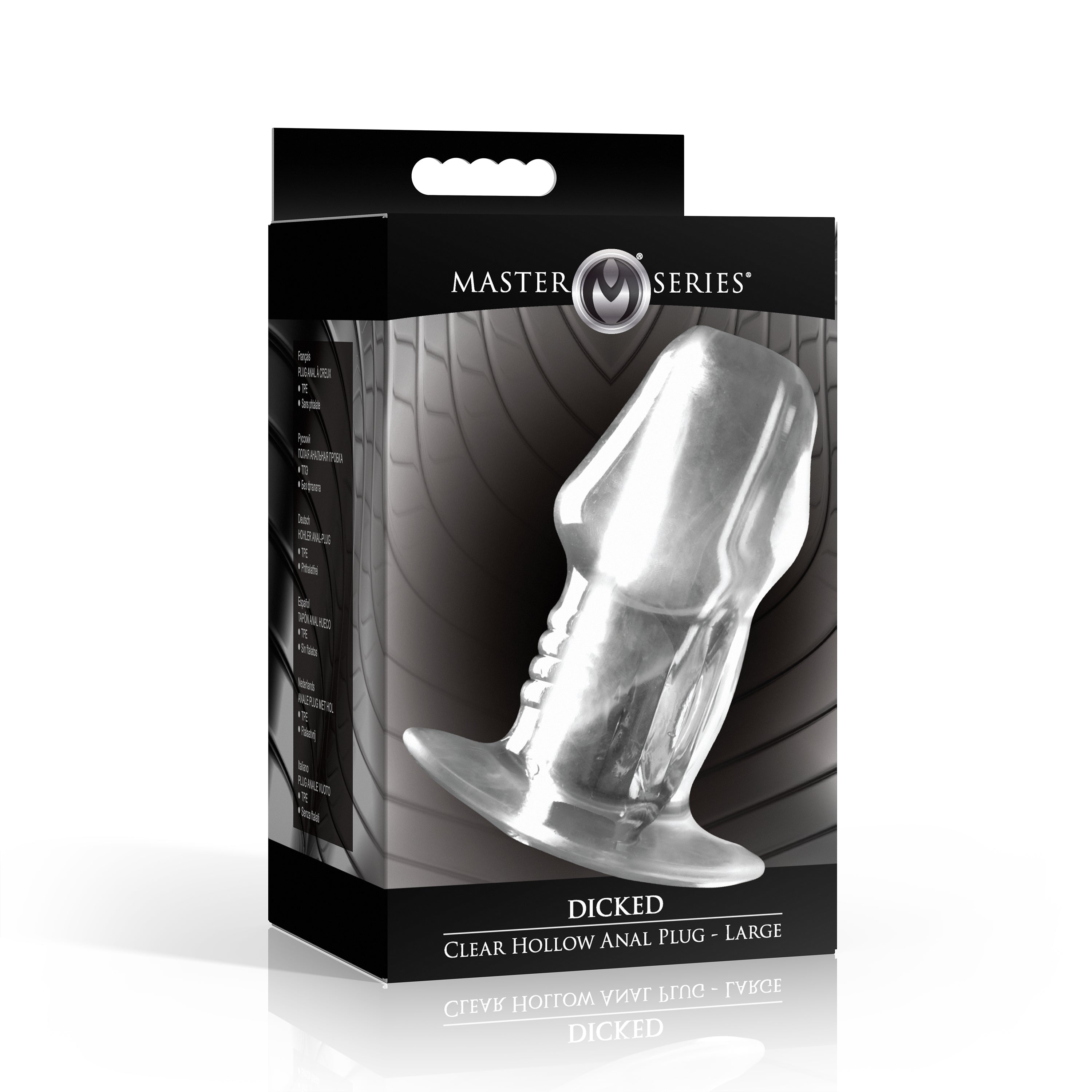 Master Series Dicked Clear Hollow Anal Plug - Small Clear / Large