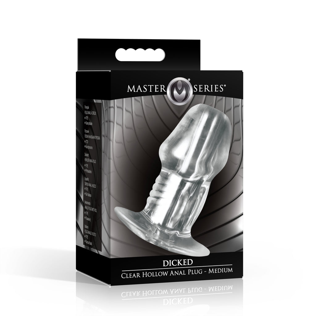 Master Series Dicked Clear Hollow Anal Plug - Small Clear / Medium