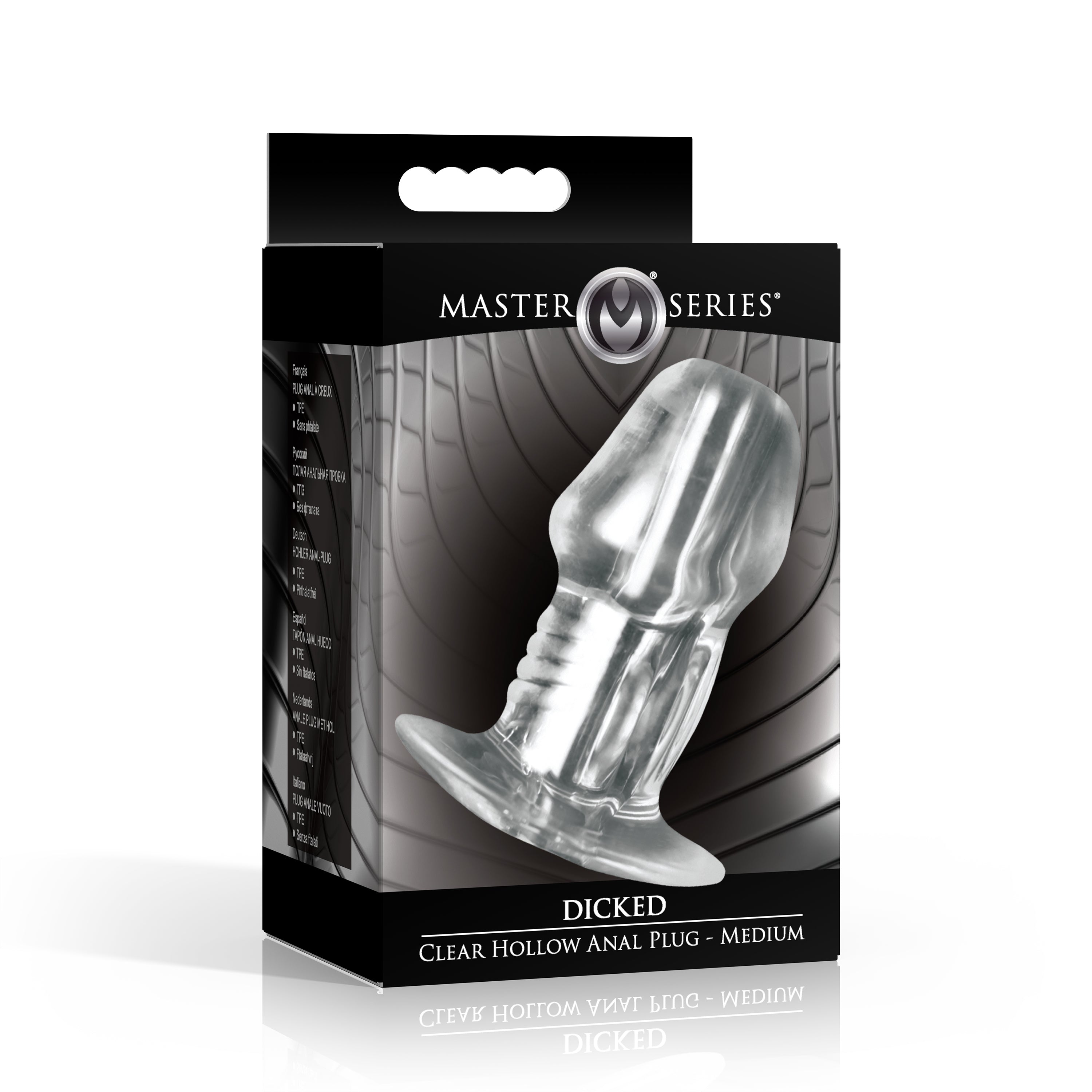 Master Series Dicked Clear Hollow Anal Plug - Small Clear / Medium