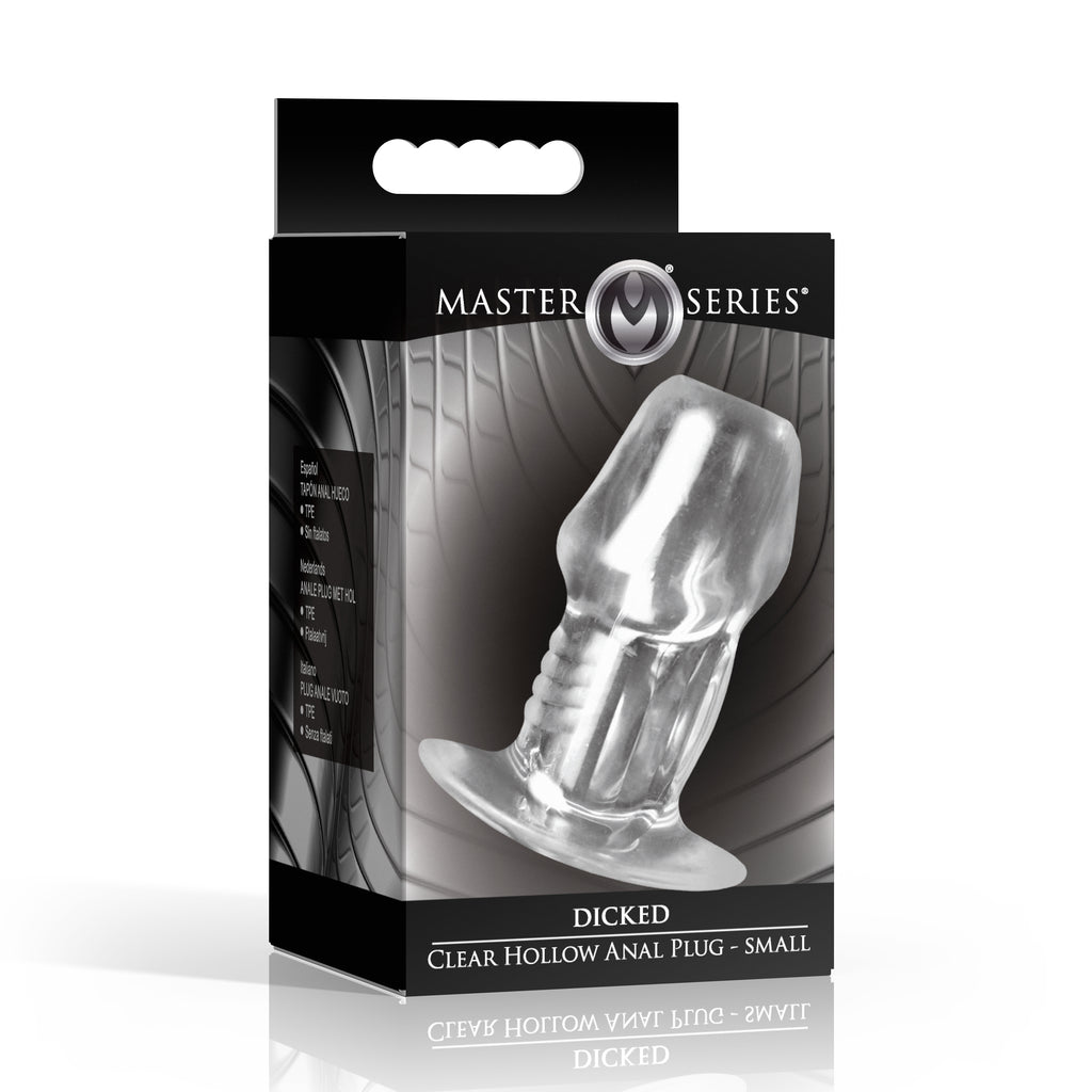Master Series Dicked Clear Hollow Anal Plug - Small Clear / Small