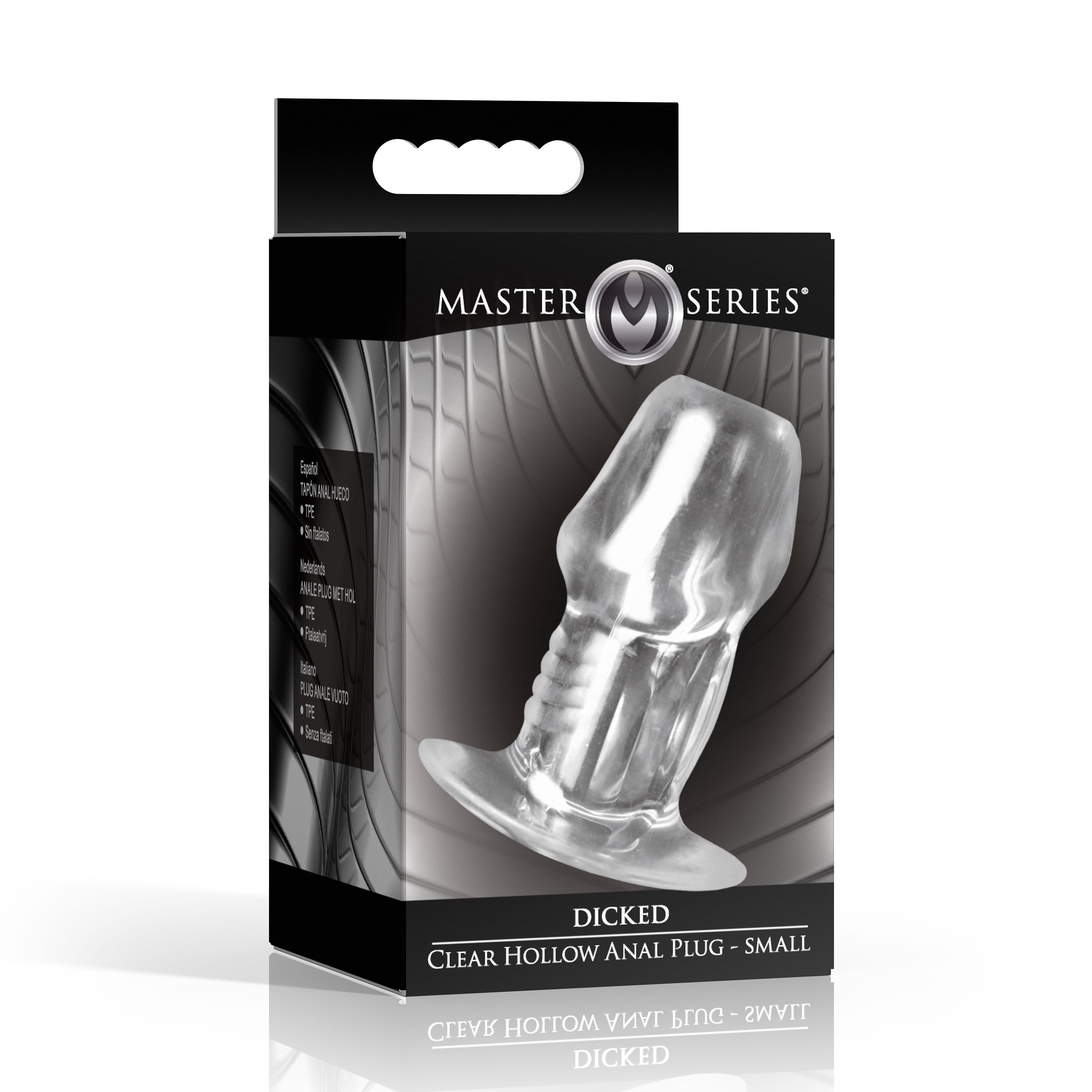 Master Series Dicked Clear Hollow Anal Plug - Small Clear / Small