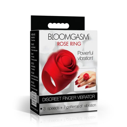 Bloomgasm Rose Ring Discreet Finger Vibrator Red