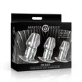 Master Series Dicked Clear Hollow Anal Plug 3pc Set Clear