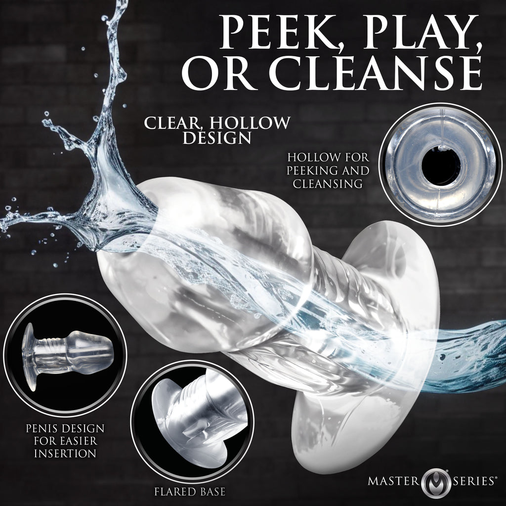Master Series Dicked Clear Hollow Anal Plug 3pc Set Clear