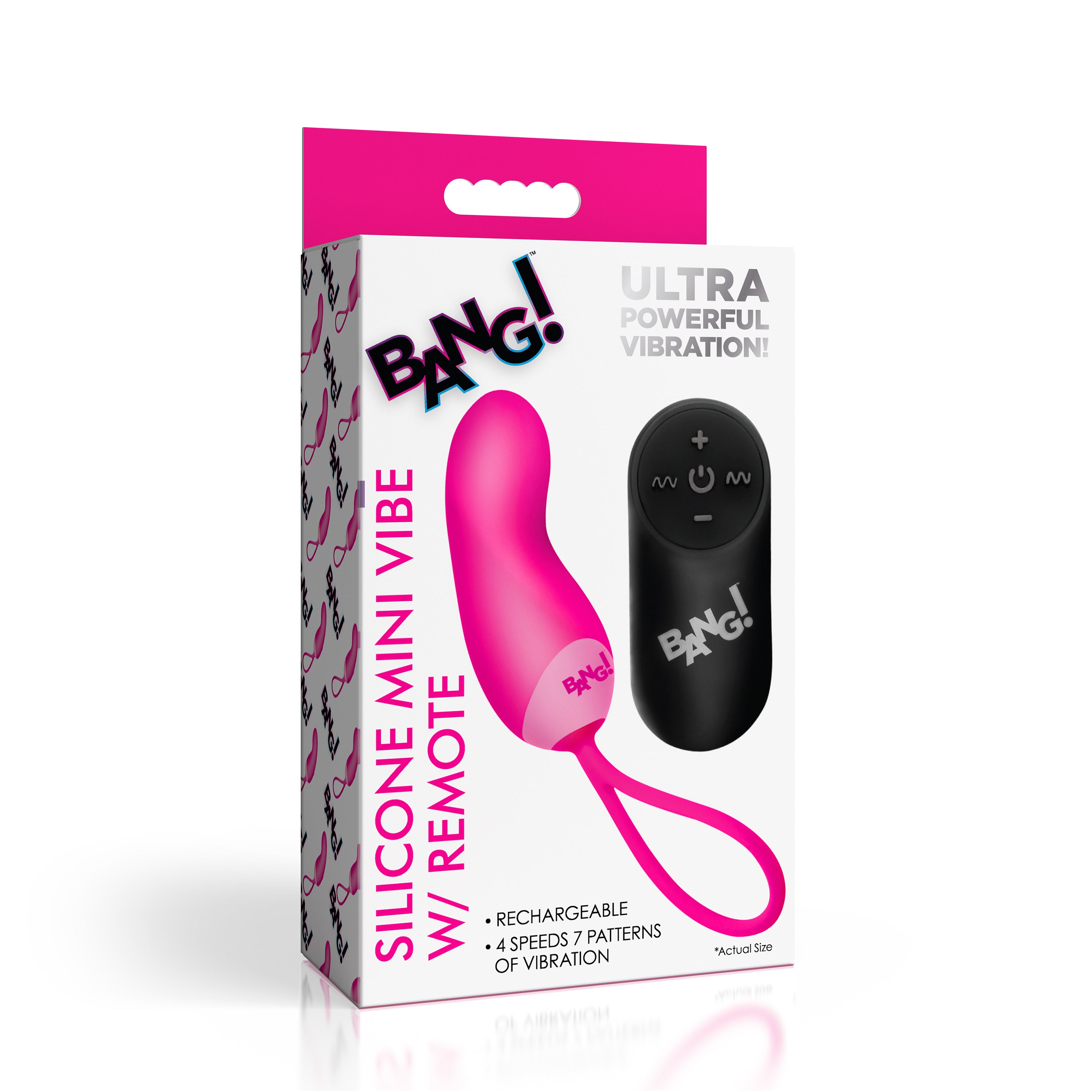 Bang! Silicone Mini Vibe w/ Remote - Pink Pink