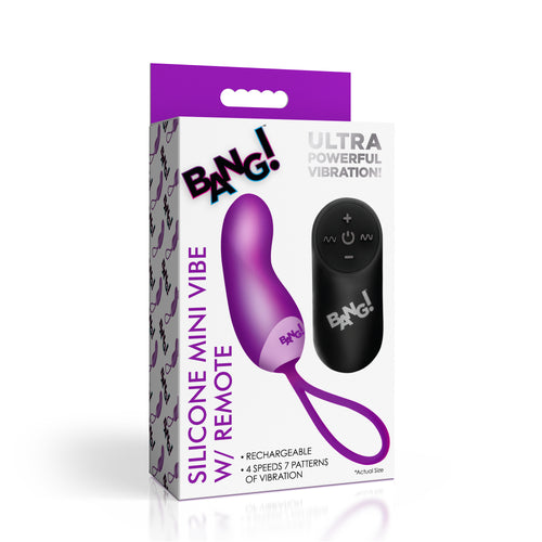 Bang! Silicone Mini Vibe w/ Remote - Pink Purple