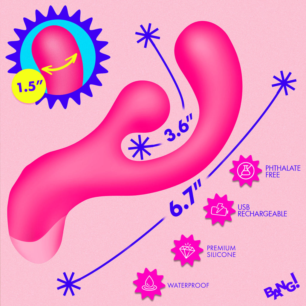 Bang! Gyro Rabbit Silicone Vibrator - Purple Pink