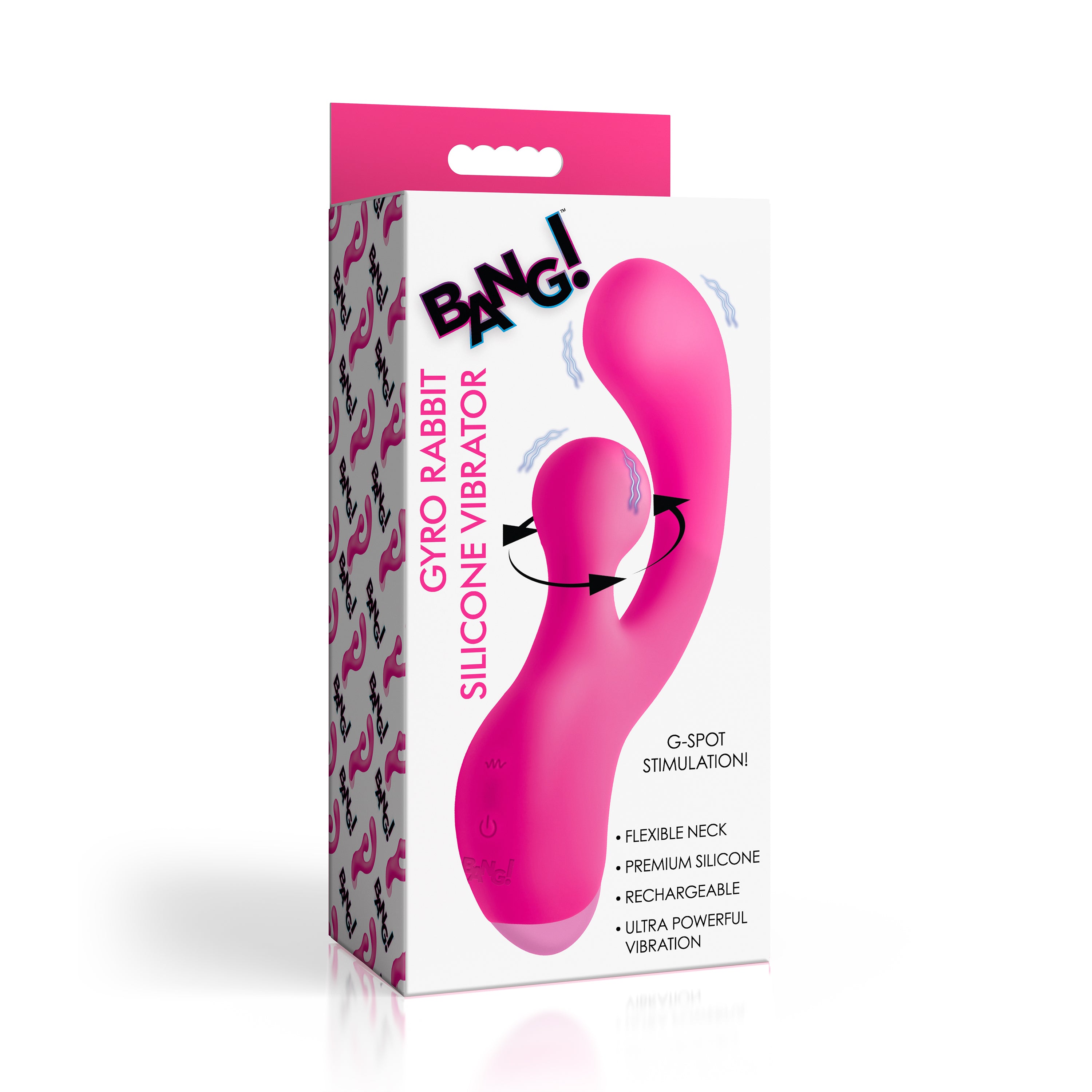 Bang! Gyro Rabbit Silicone Vibrator - Purple Pink