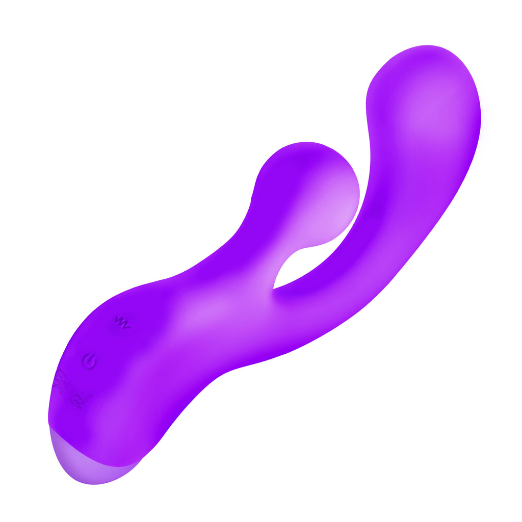 Bang! Gyro Rabbit Silicone Vibrator - Purple Purple