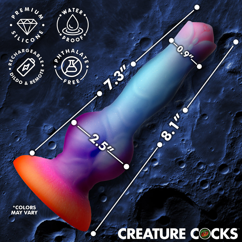 Creature Cocks Astro Cock Vibrating Glow-in-the-Dark Silicone Dildo Multi