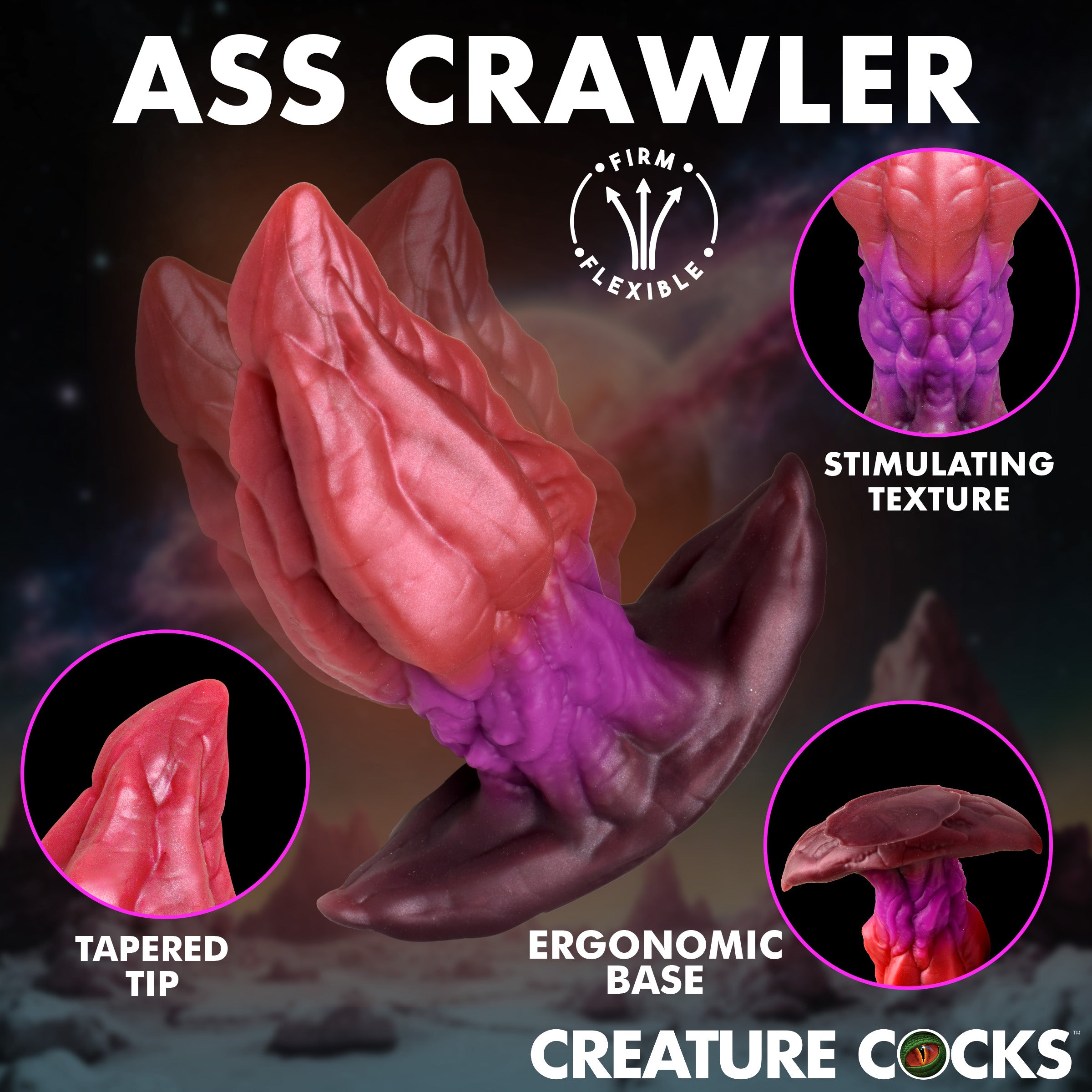 Creature Cocks Crawler Silicone Butt Plug - Medium Multi / Large