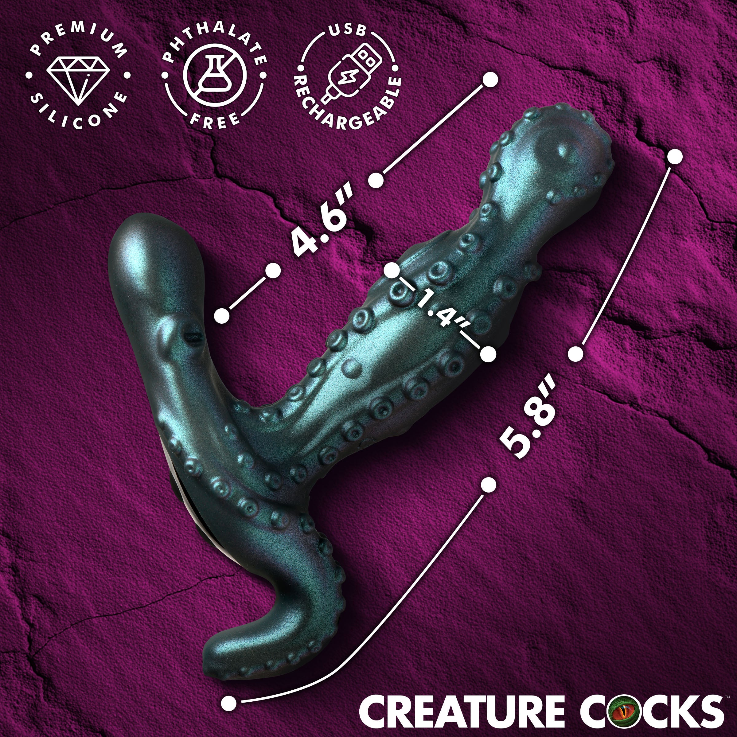 Creature Cocks Octoprobe Gyrating Prostate Vibrator Blue