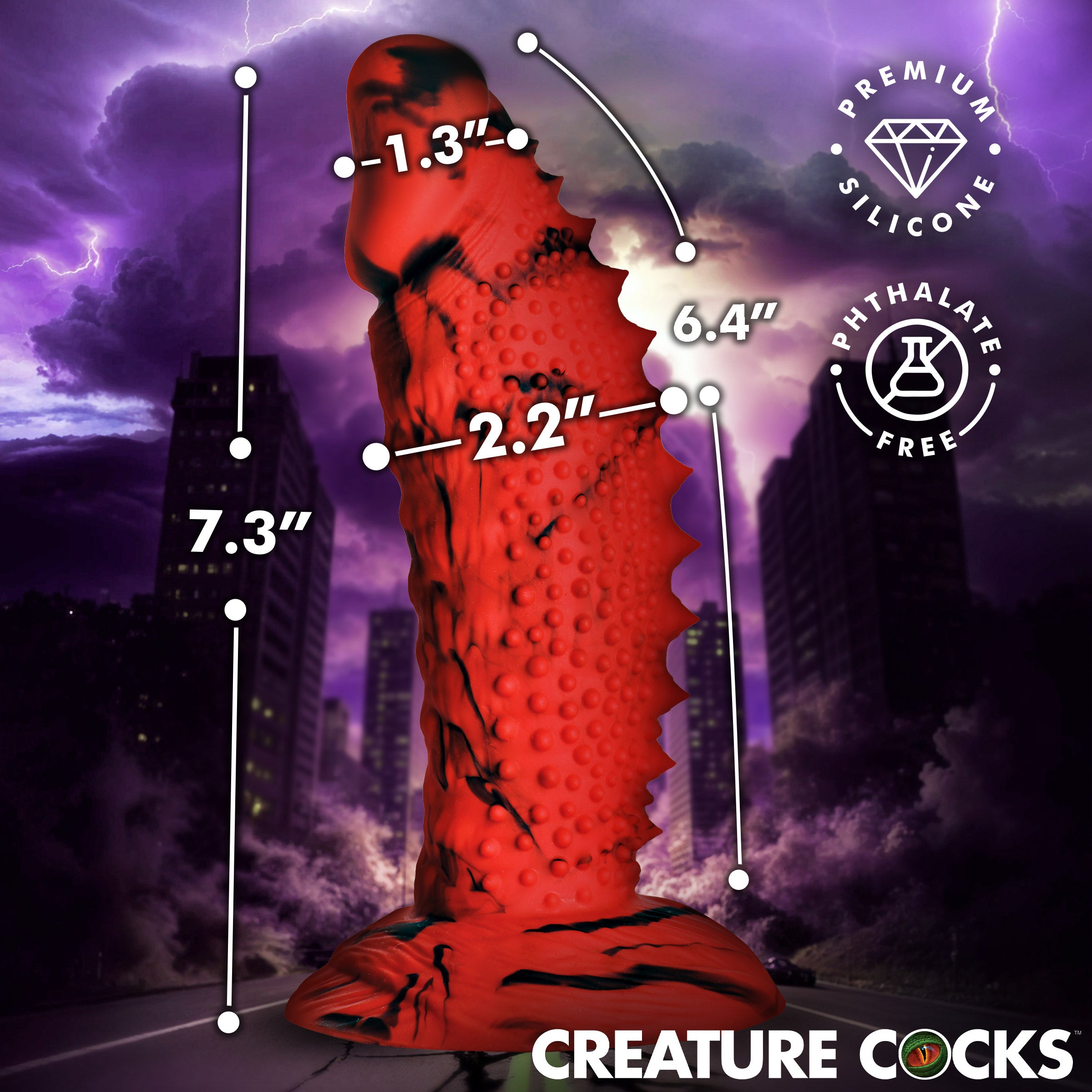 Creature Cocks Gojira Silicone Dildo Red