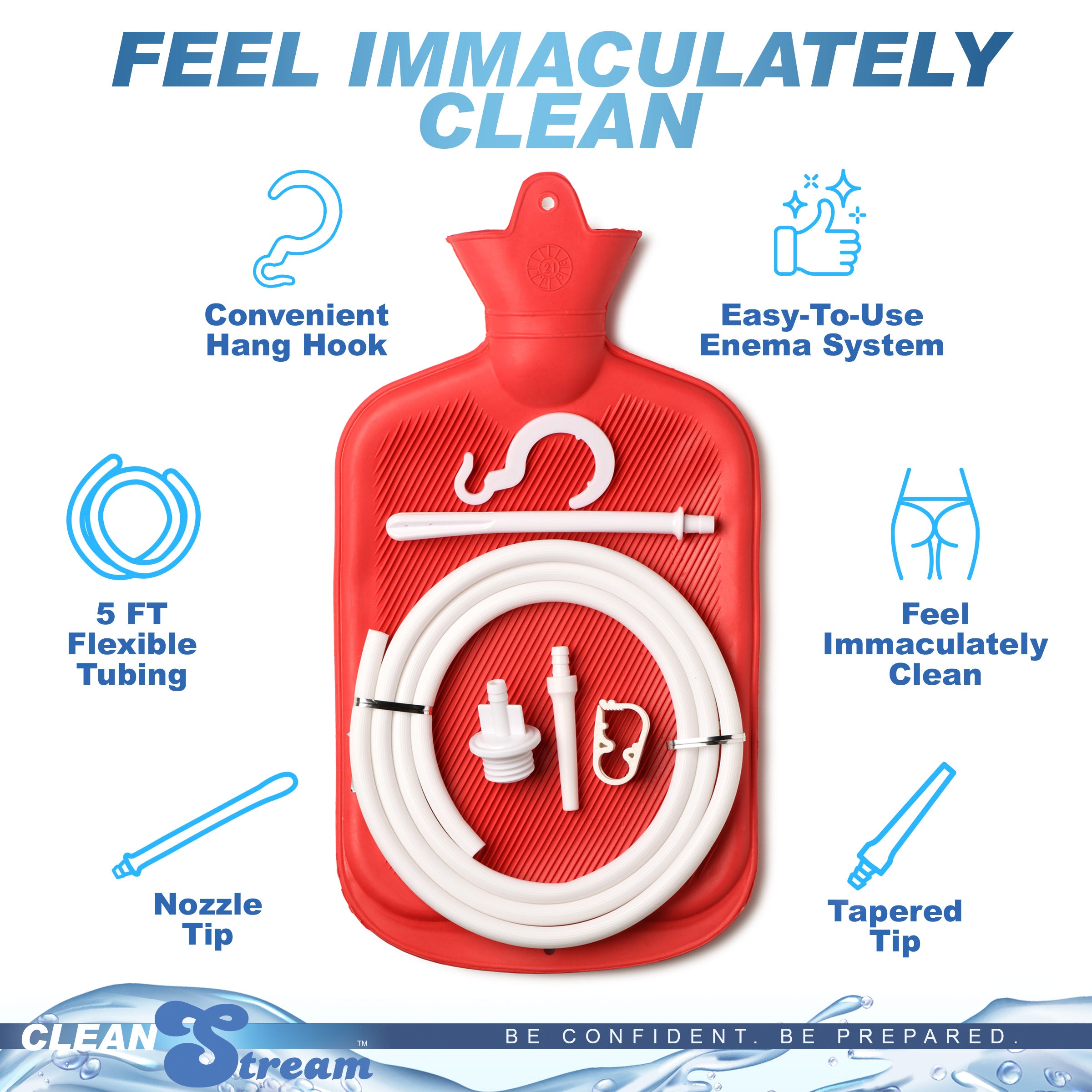 CleanStream CleanStream Water Bottle Douche Kit Red