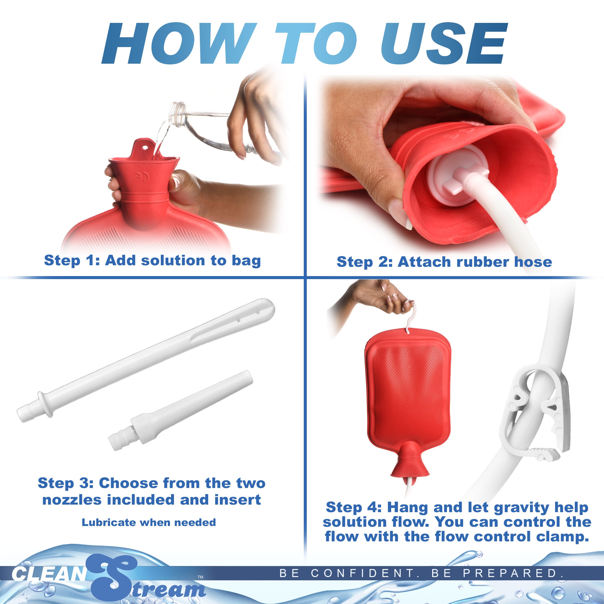 CleanStream CleanStream Water Bottle Douche Kit Red