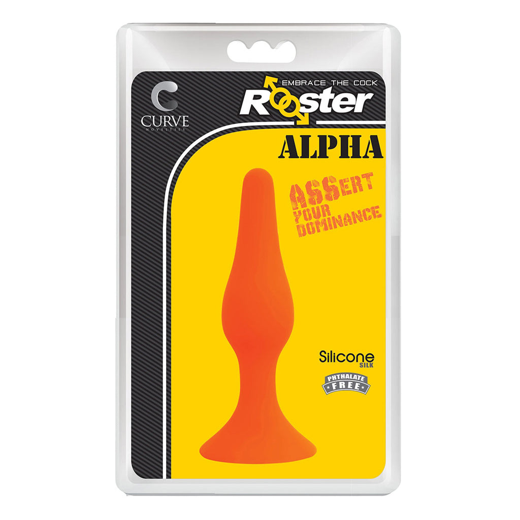 Rooster Alpha Advanced Silicone Anal Plug- Medium Orange