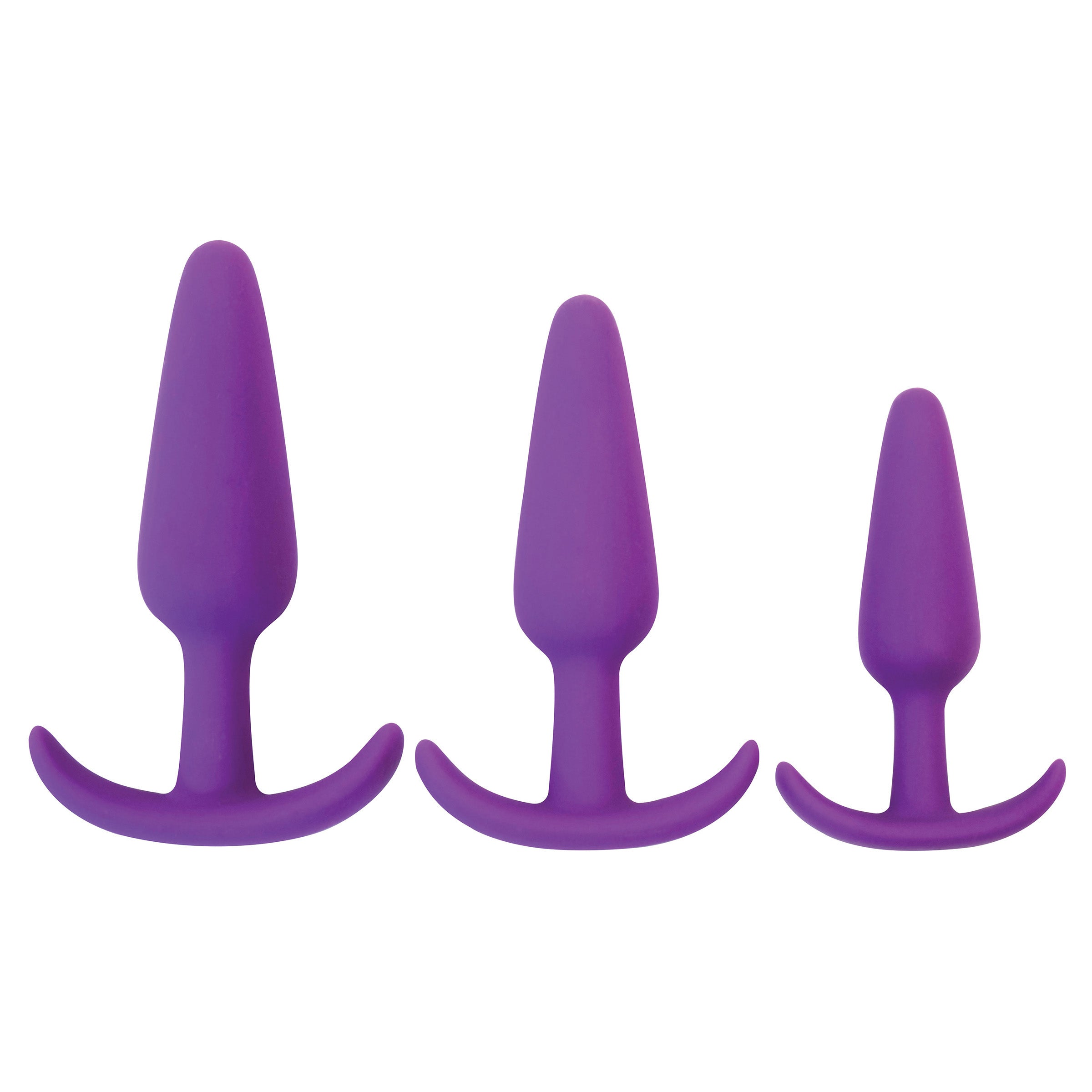 Gossip Rump Rockers 3 Piece Silicone Anal Plug Set - Purple Purple