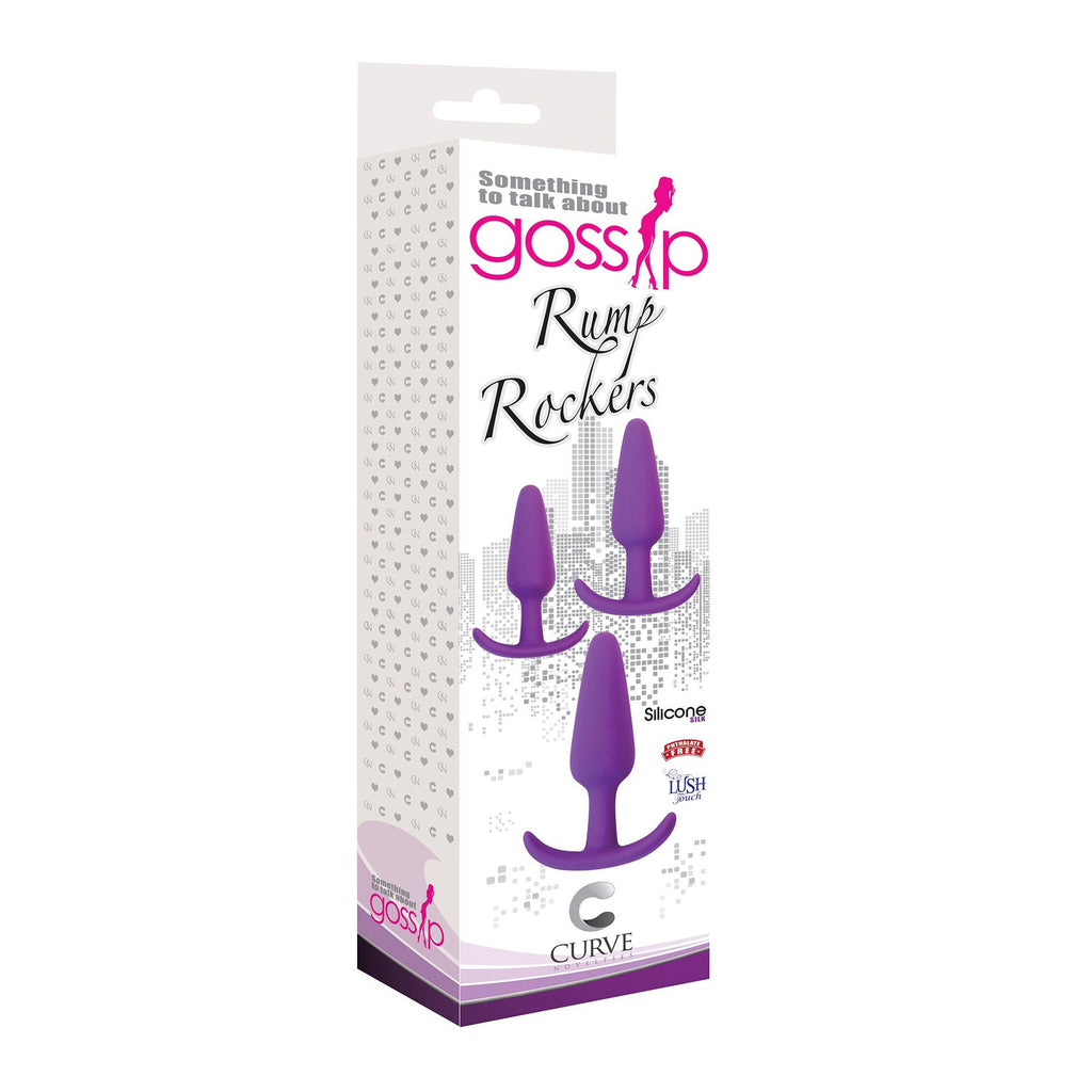 Gossip Rump Rockers 3 Piece Silicone Anal Plug Set - Purple Purple
