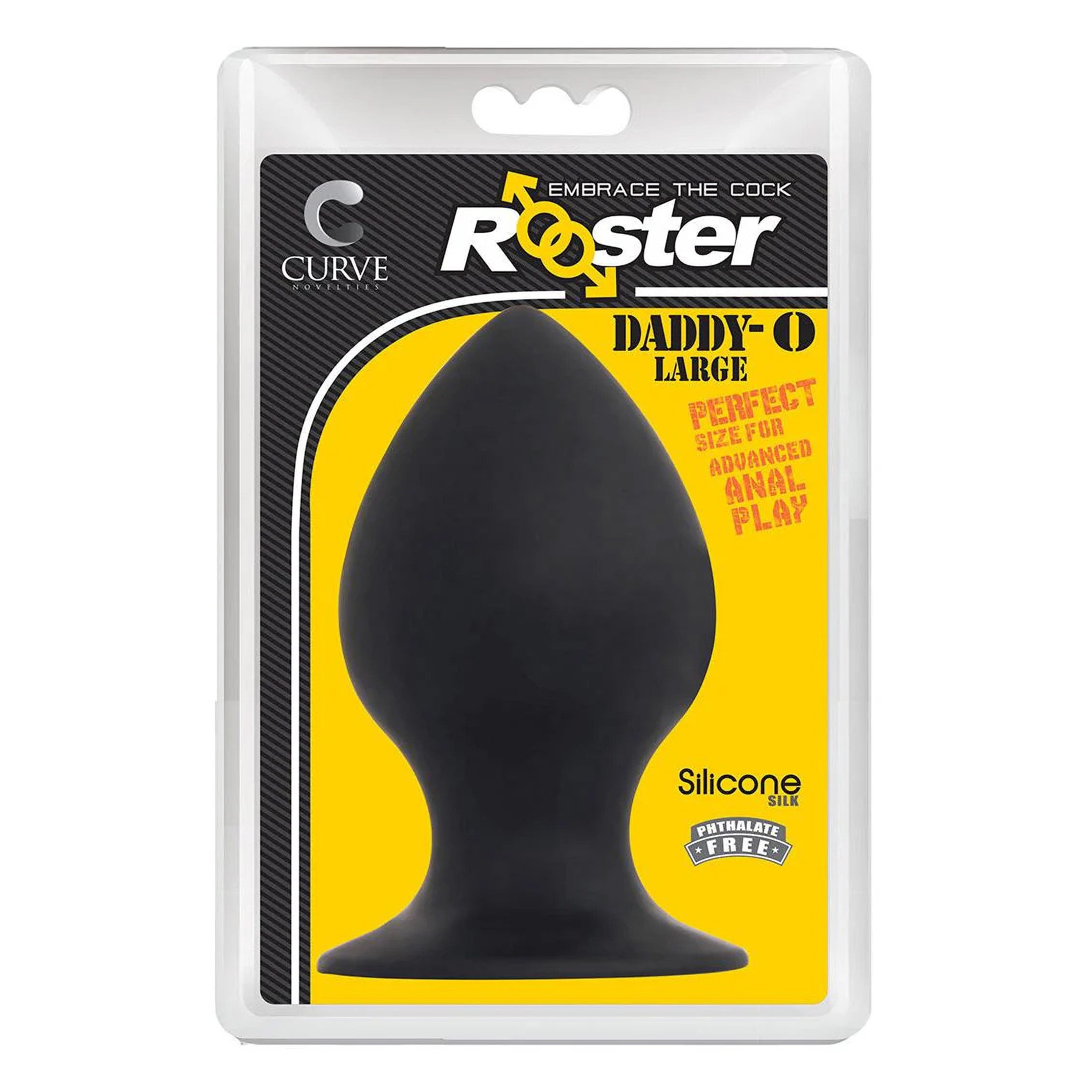 Rooster Daddy-O Silicone Anal Plug - Large Black