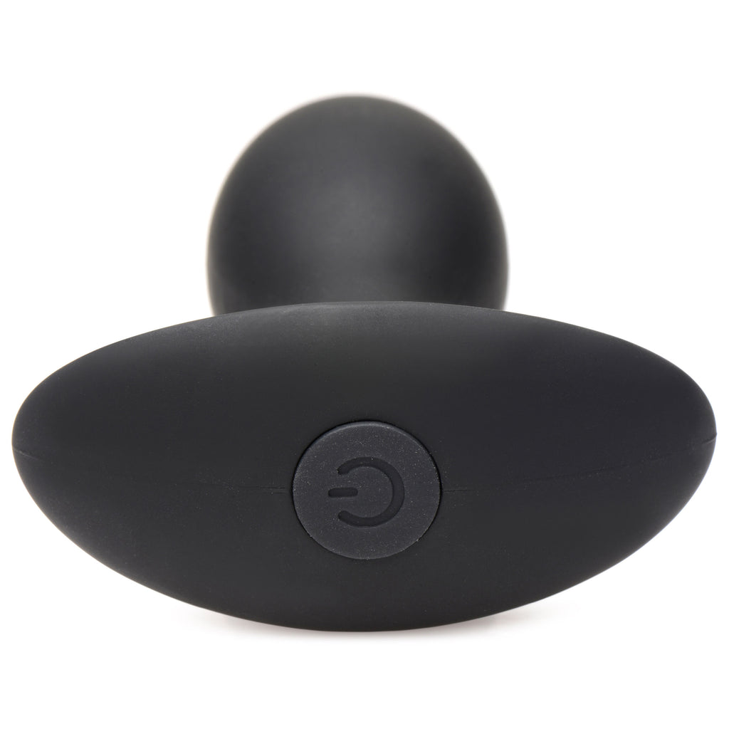 Rooster Rumbler Vibrating Silicone Butt Plug - Medium Black