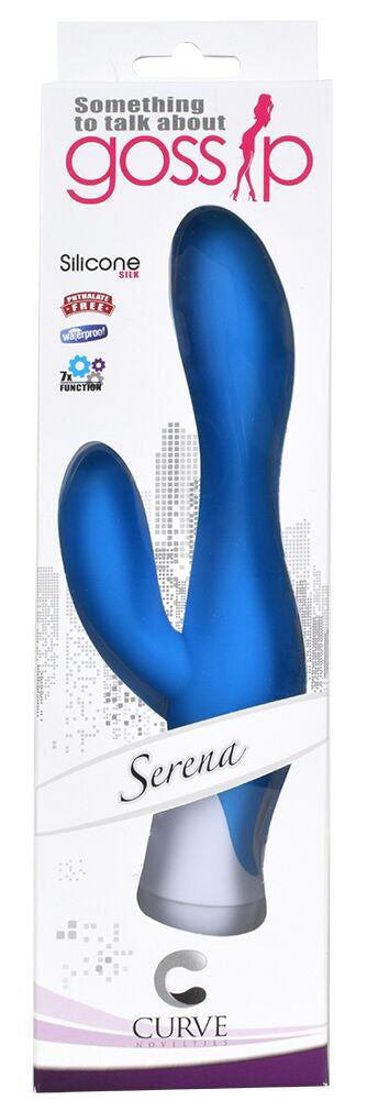 Gossip Serena 7 Speed Silicone Rabbit Vibe- Blue Blue