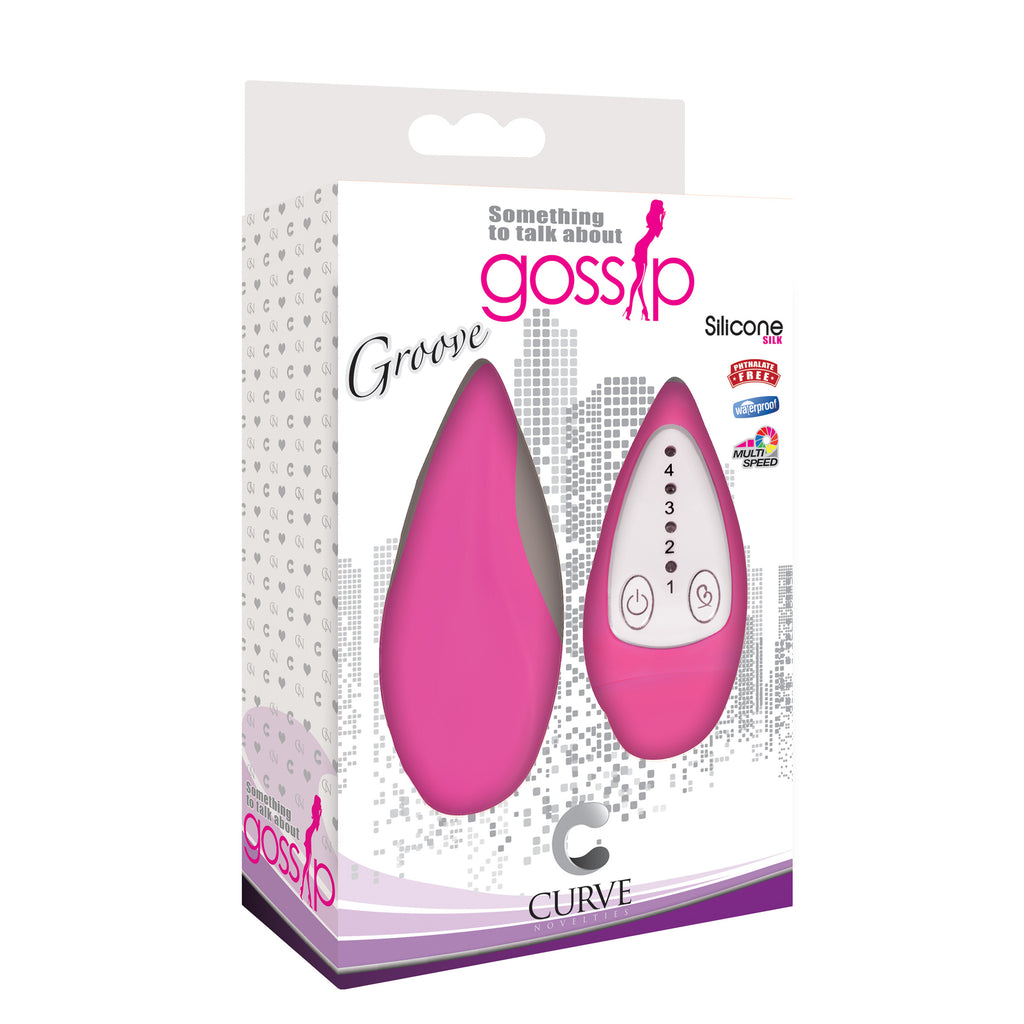 Gossip Groove Smooth Silicone Remote Vibe- Pink Pink