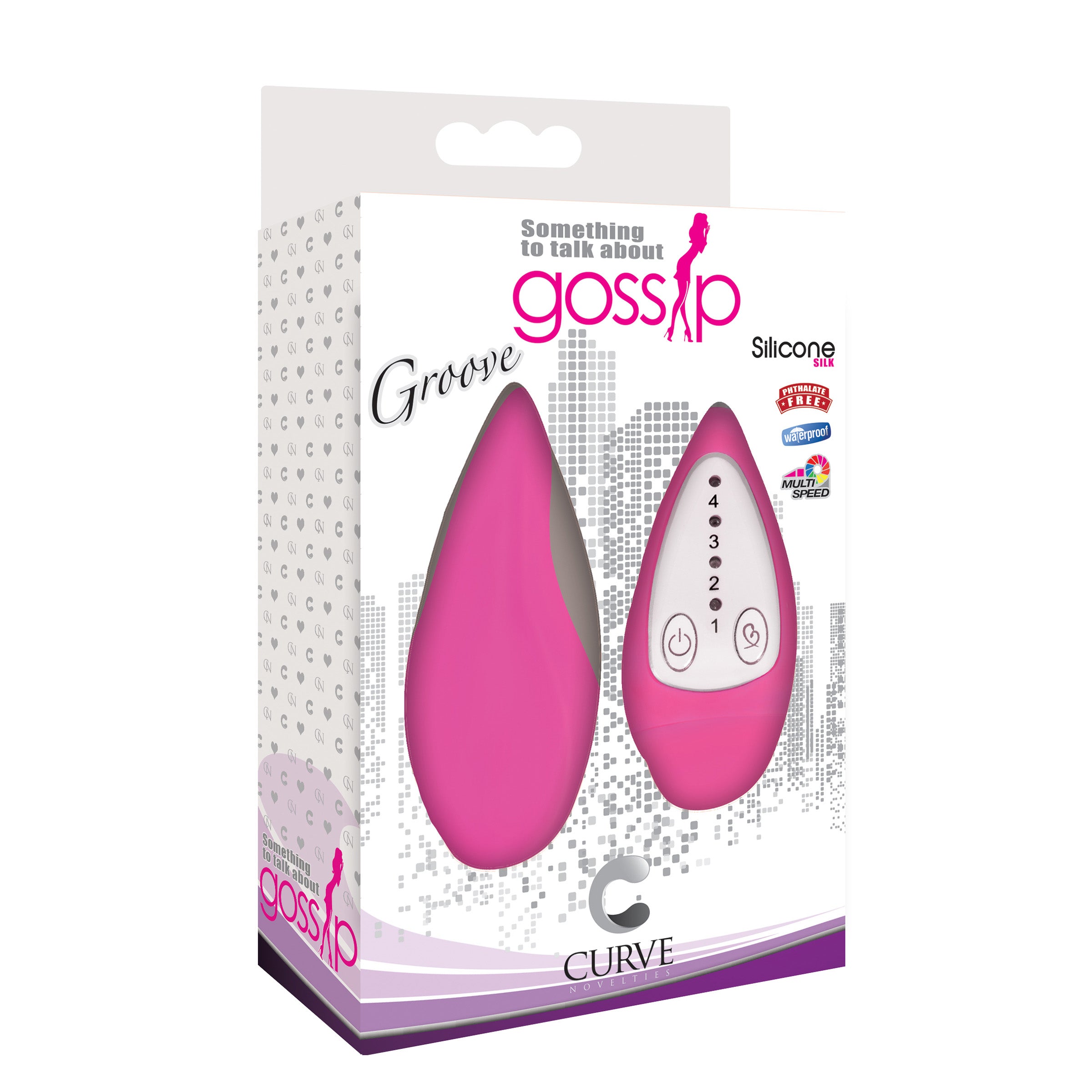 Gossip Groove Smooth Silicone Remote Vibe- Pink Pink