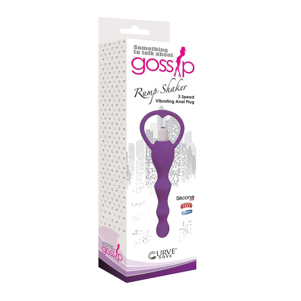 Gossip Rump Shaker 3X Vibrating Silicone Anal Plug - Purple Purple